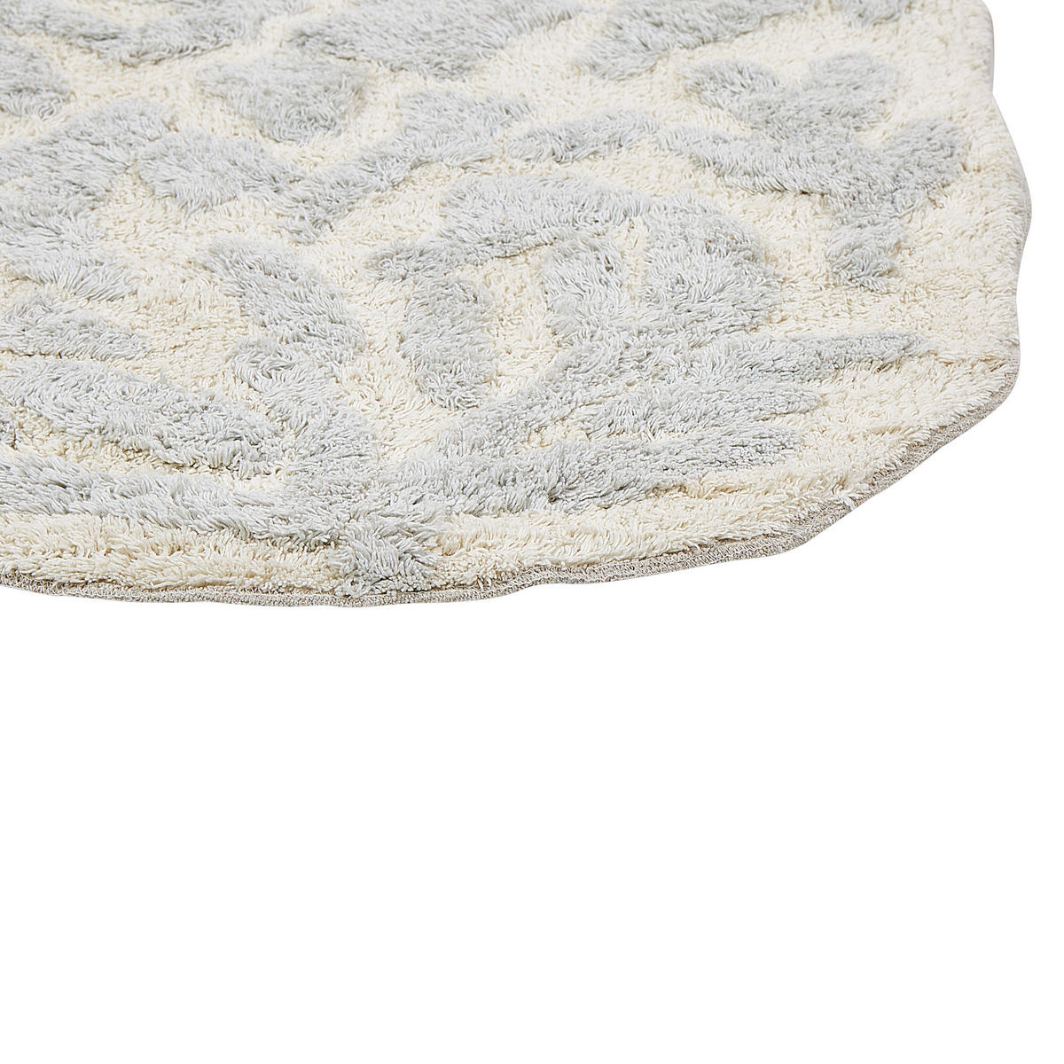BADEMATTE Grau 60 x 90 cm Derik - Beige/Grau, Textil (60/90cm) - Beliani