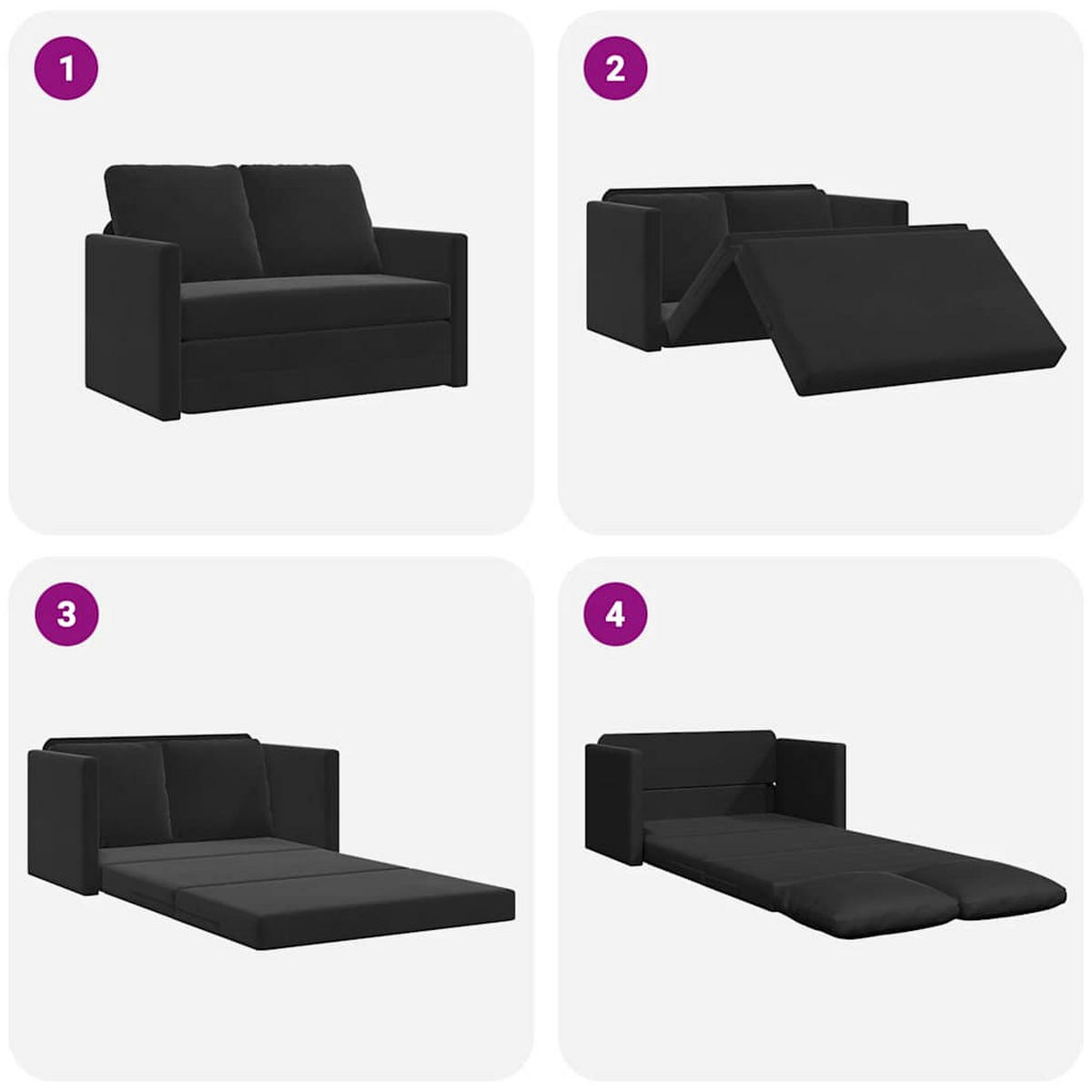 SCHLAFSOFA Brown - Schwarz, Naturmaterialien (122/70/55cm) - Nettlife