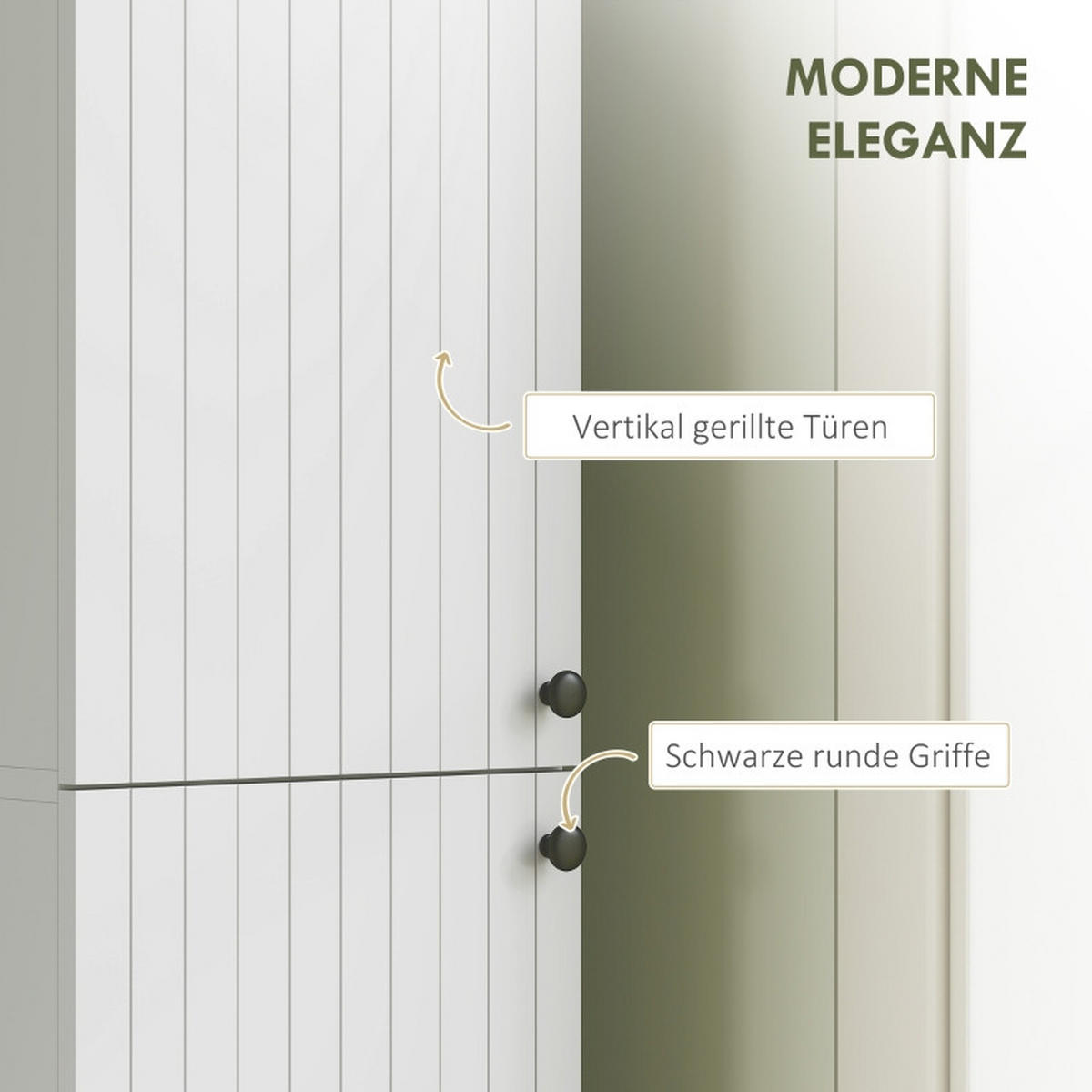 BADEZIMMERSCHRANK wandmontiert – Hochschrank mit 6 Regalen, MDF, lackierte Oberfläche, Weiß - Weiß, Holz (30/161/30cm) - Ej. Life