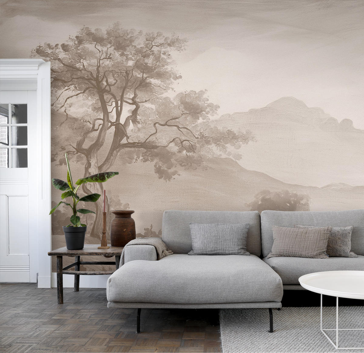 FOTOTAPETE italienische Landschaft 4 x 2.79 m - Braun, Papier (400/279cm) - ESTAhome