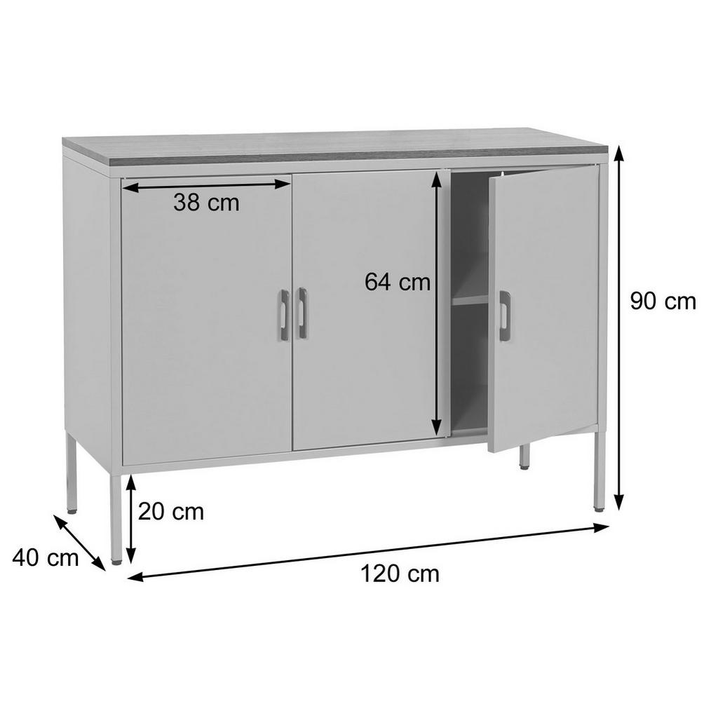 Thumbnail - MCW Kommode, Weiß, Metall, 120x90x40 cm, Wohnzimmer, Kommoden & Sideboards, Kommoden