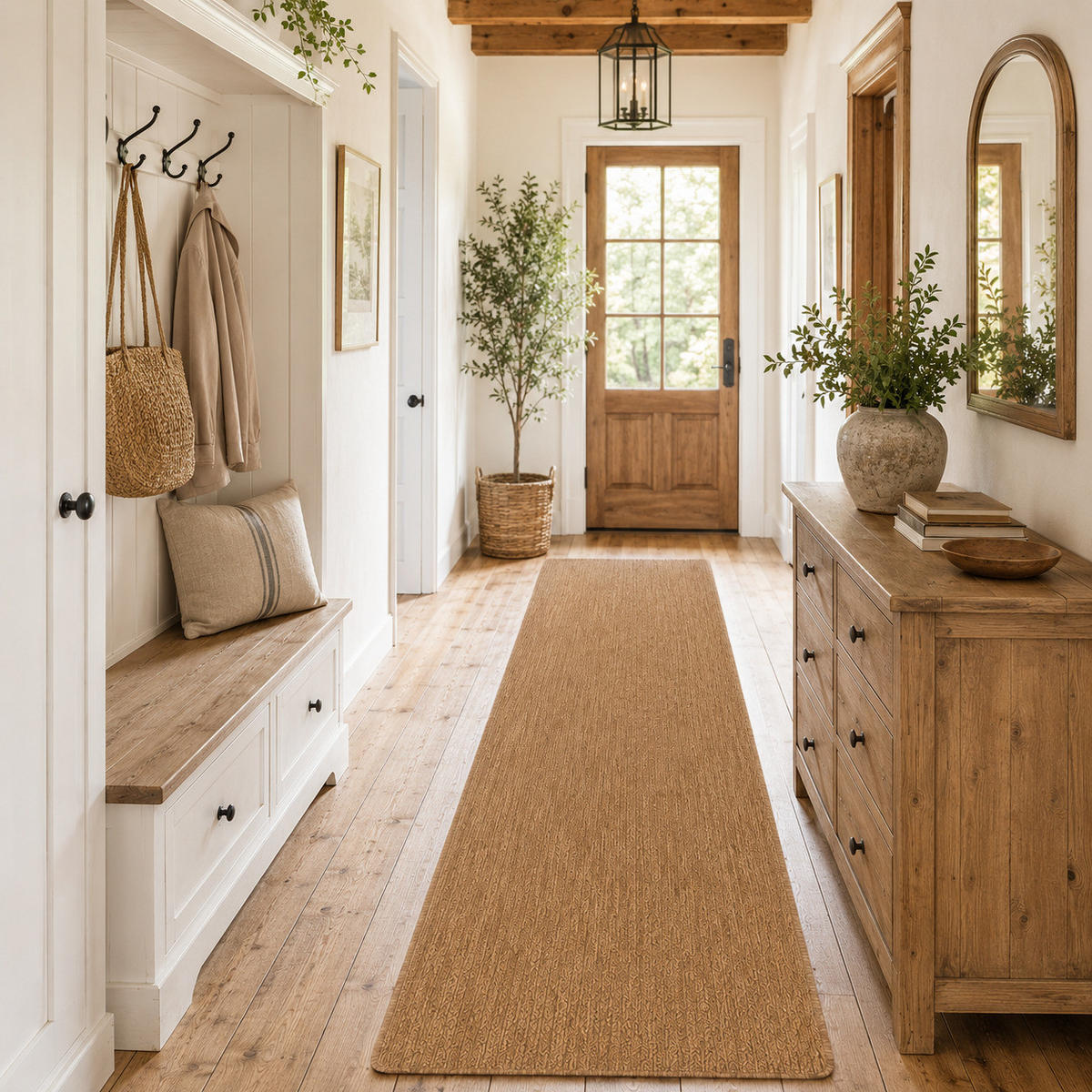 IN- & OUTDOOR FLACHGEWEBE LÄUFER PORTO - Naturfarben, Textil (100/100cm) - Snapstyle