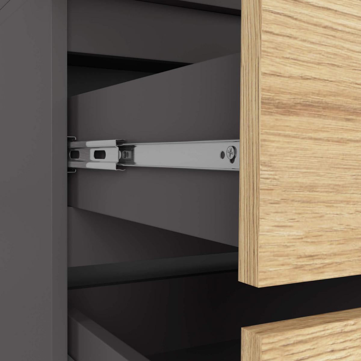 KLEIDERSCHRANK Grau, Eiche Artisan 180x90x51 cm - Eiche Artisan/Grau, Holzwerkstoff (90/180/51cm) - Akord