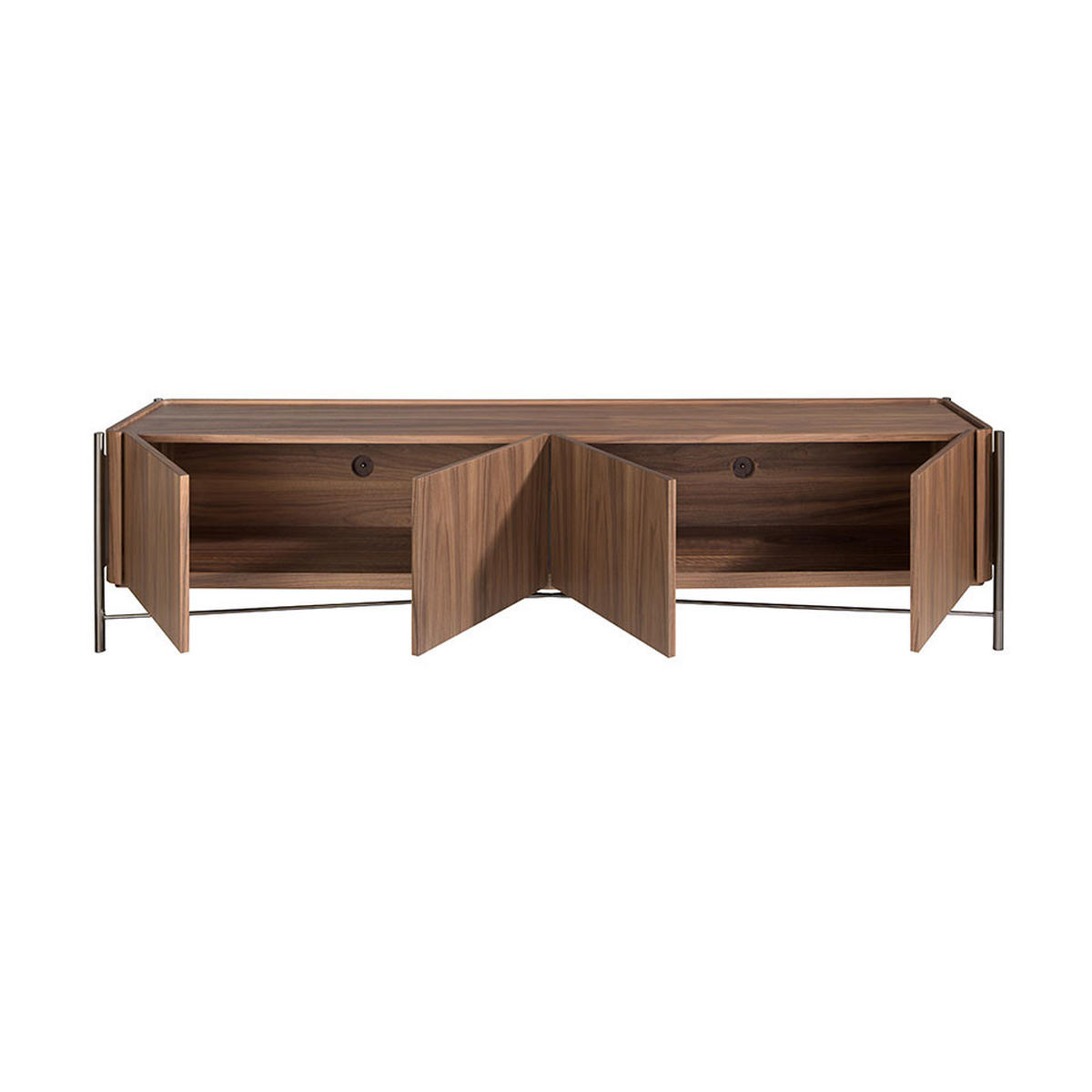 TV-ELEMENT Hellgrau Dunkelgrau Walnuss 220/46/53 cm - Dunkelgrau/Walnussfarben, Holz (220/53/46cm) - ANGEL CERDA