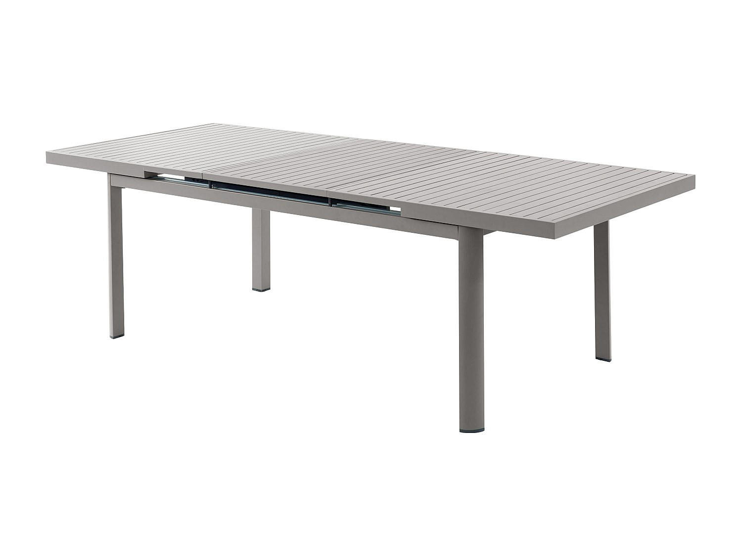 GARTENTISCH - 8 -Sitzer - Aluminium - taupe - NAURU - Braun, Metall (100/240/76cm) - Vente-Unique