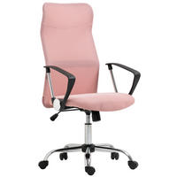 BÜROSTUHL Netz Stahl Rosa - Chromfarben/Schwarz, Kunststoff/Textil (65/119/63cm) - HOMCOM