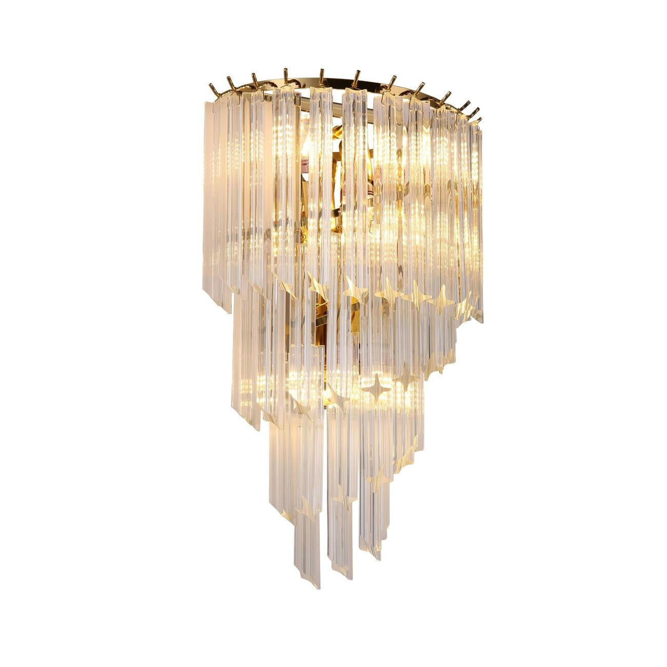 WANDLEUCHTE Zephia, Transparent und goldfarben, 52cm - Transparent, Glas (18/52/30cm) - KOSILUM