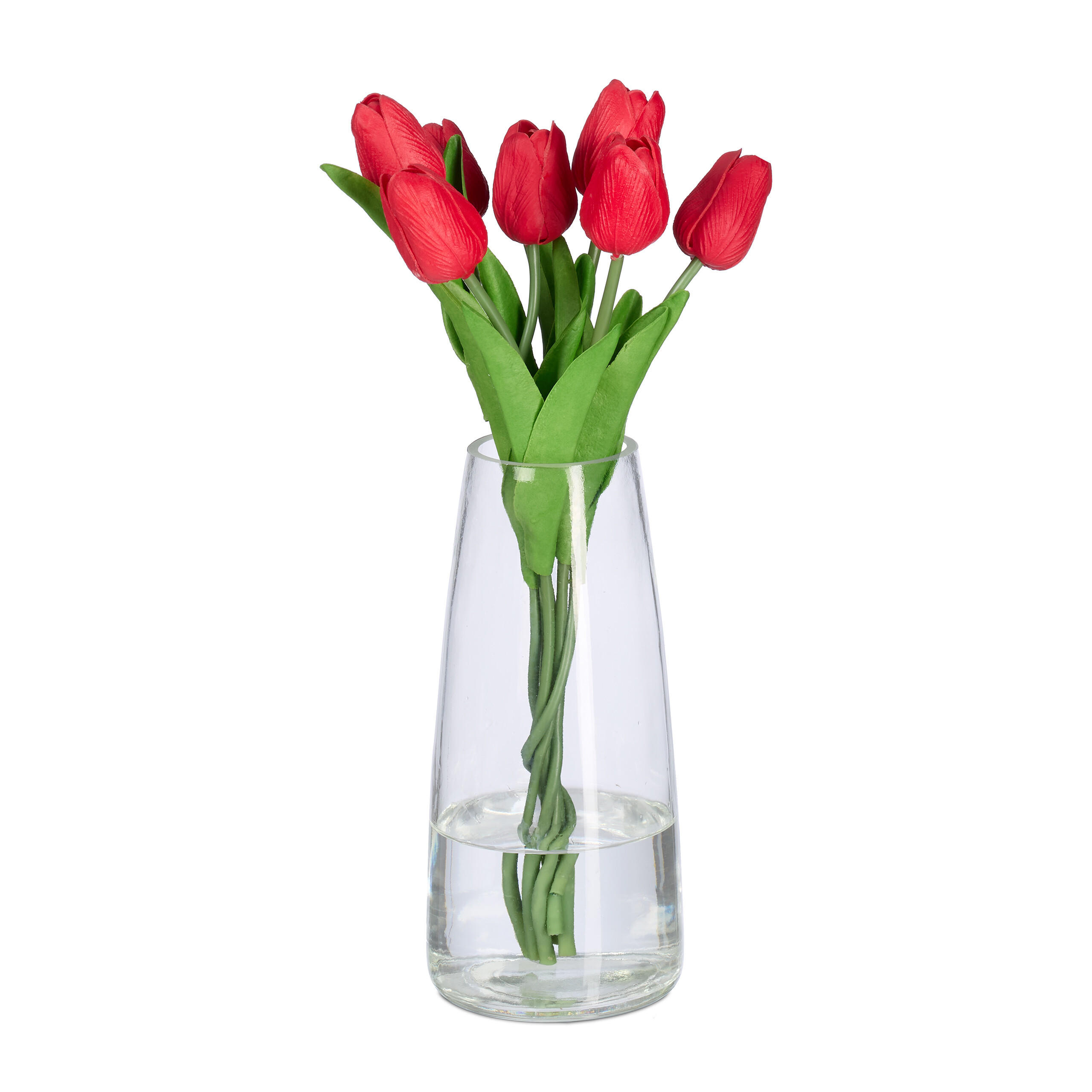 Relaxdays VÁZA Transparentní sklo výška 21,5 cm