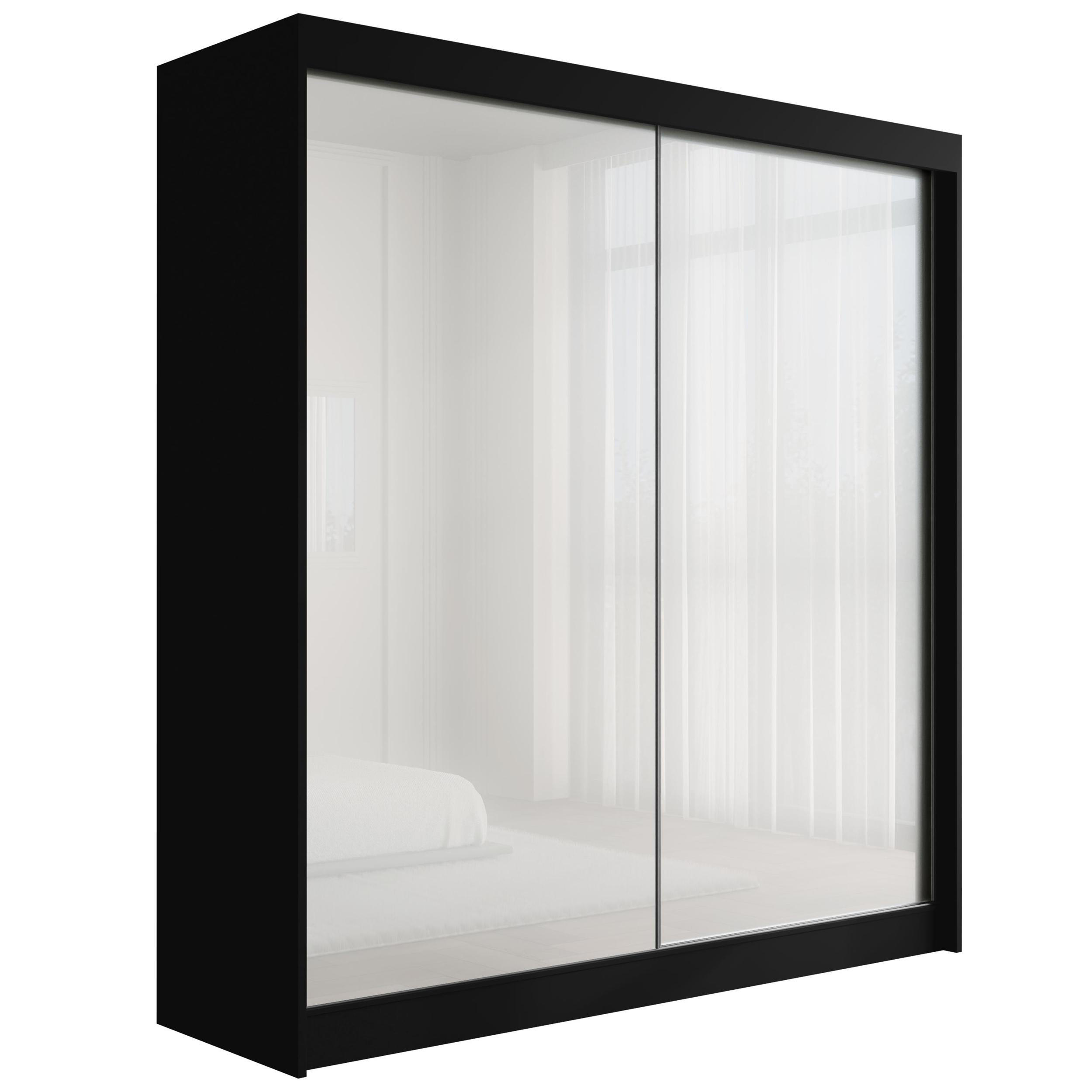 KLEIDERSCHRANK PEKA - 200 cm - Schwarz|Weiß - Schwarz/Weiß, Holzwerkstoff (200/215/61cm) - ALTDECOR