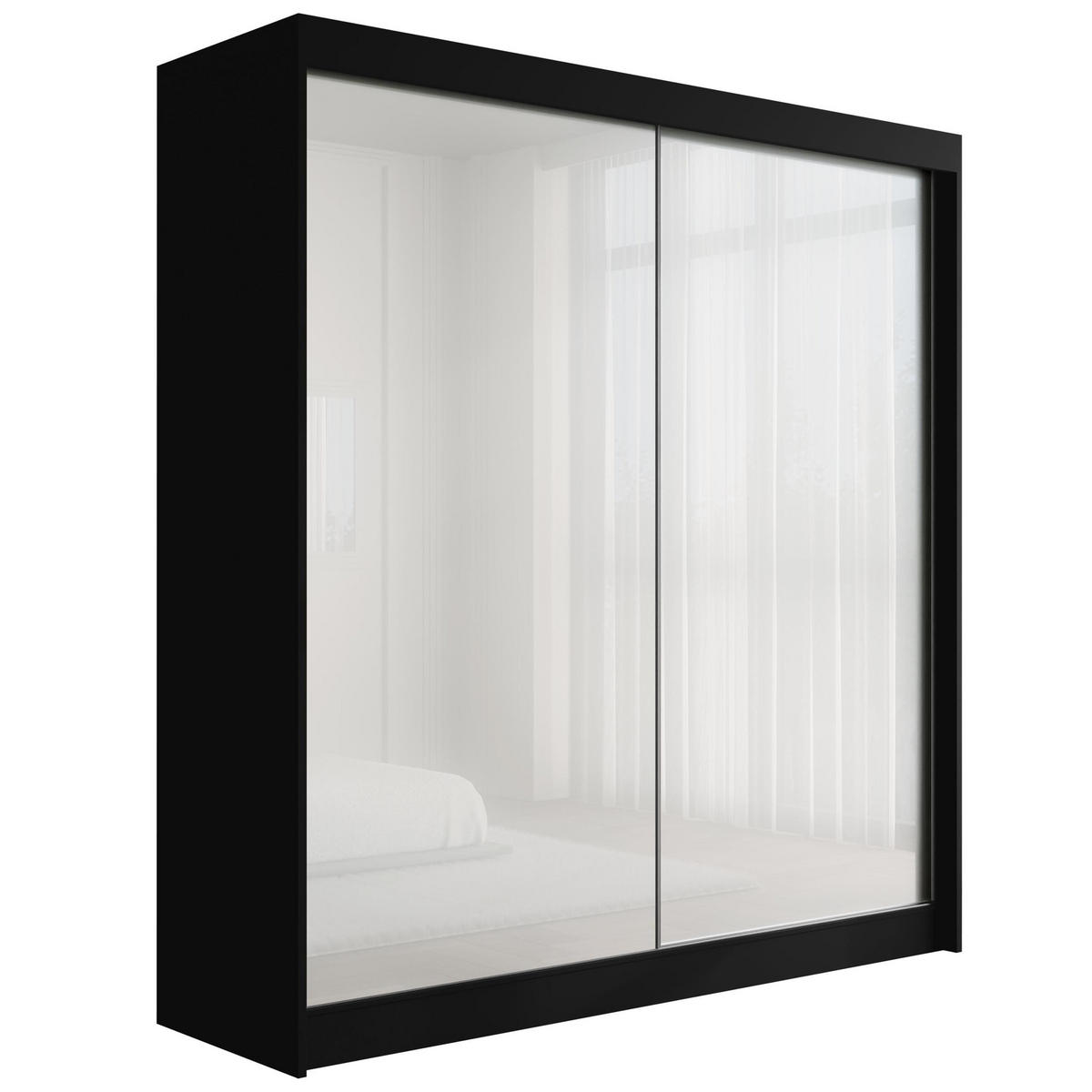 KLEIDERSCHRANK PEKA - 200 cm - Schwarz|Weiß - Schwarz/Weiß, Holzwerkstoff (200/215/61cm) - ALTDECOR