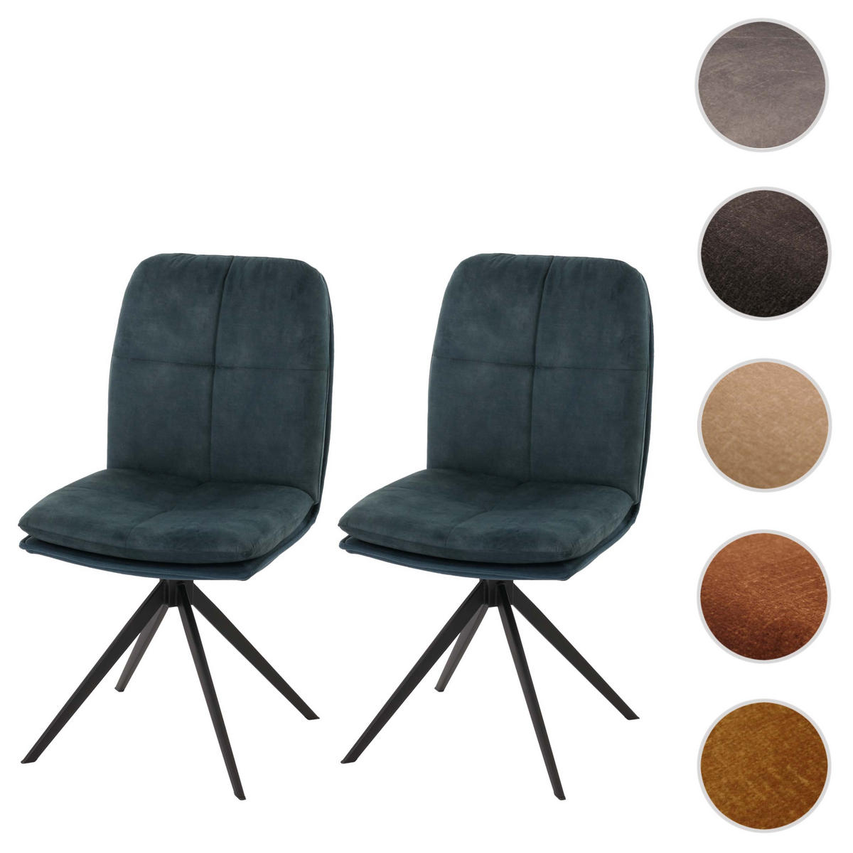 ESSZIMMERSTUHL Blau 2er-Set - Blau, Textil (47/90/56cm) - MCW