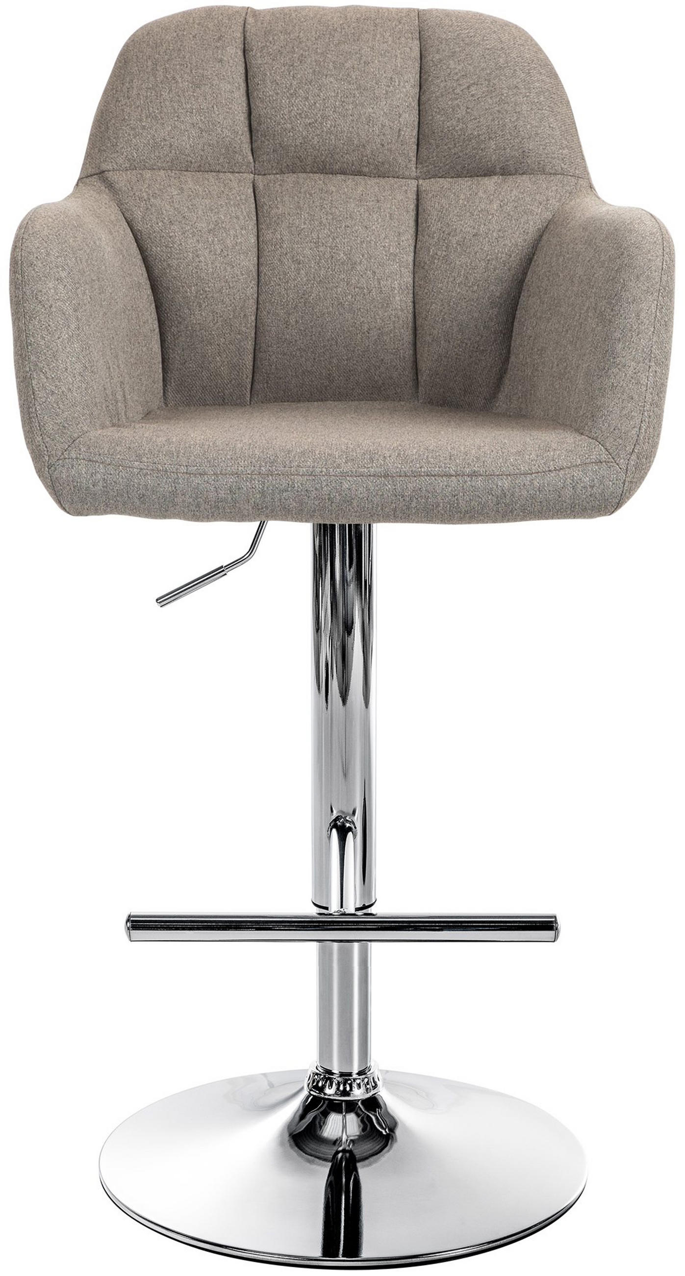 BARHOCKER Nardo Stoff chrom taupe - Taupe/Chromfarben, Textil/Metall (57/118/59cm) - TPFLiving