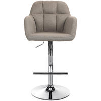 BARHOCKER Nardo Stoff chrom taupe - Taupe/Chromfarben, Textil/Metall (57/118/59cm) - TPFLiving