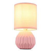 TISCHLEUCHTE Keramik Rosa Textil - Rosa, Textil (12/12/23cm) - Globo Lighting