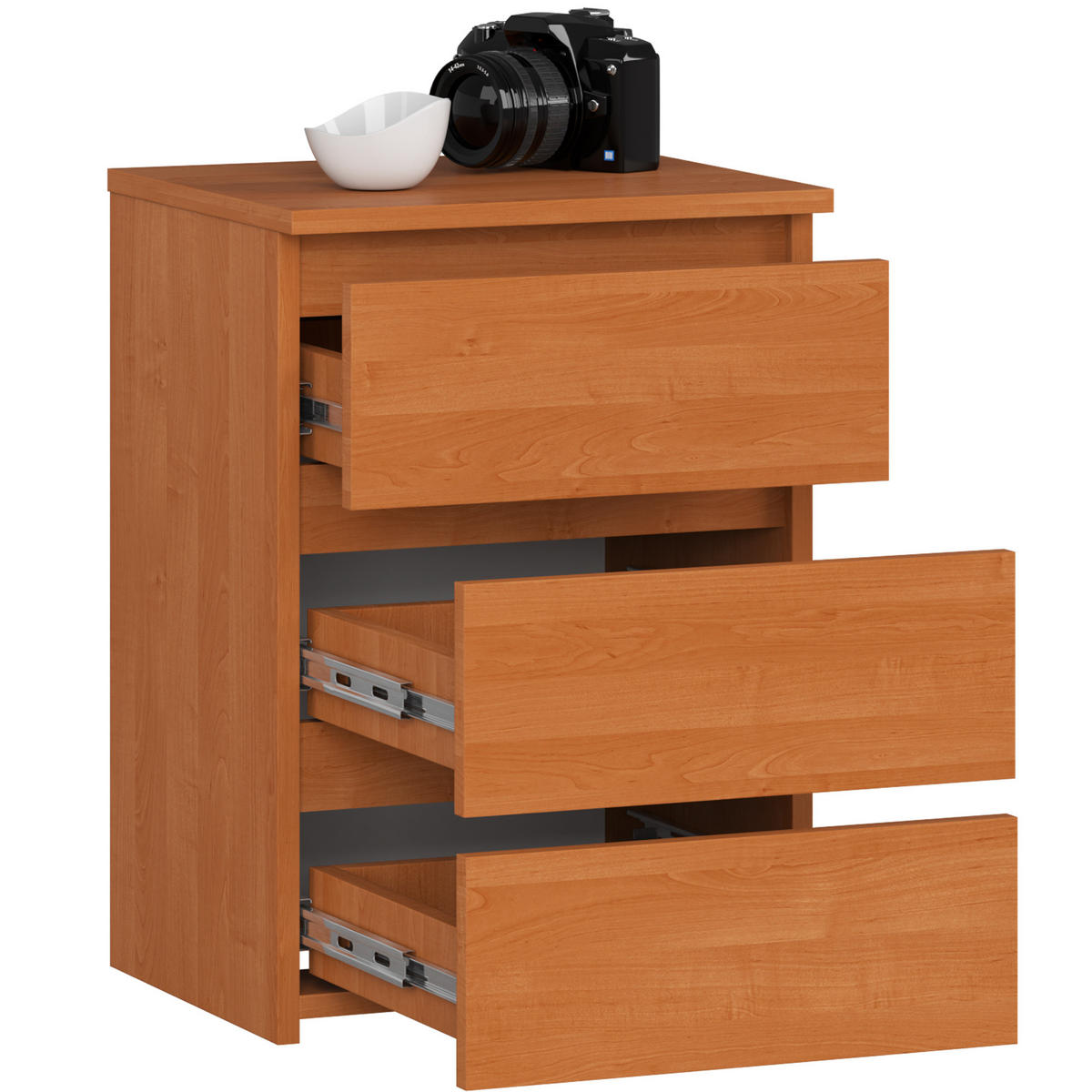 NACHTSCHRANK Erlefarben 40x35x57 cm - Erlefarben/Graphitfarben, Holzwerkstoff (40/57/35cm) - Akord
