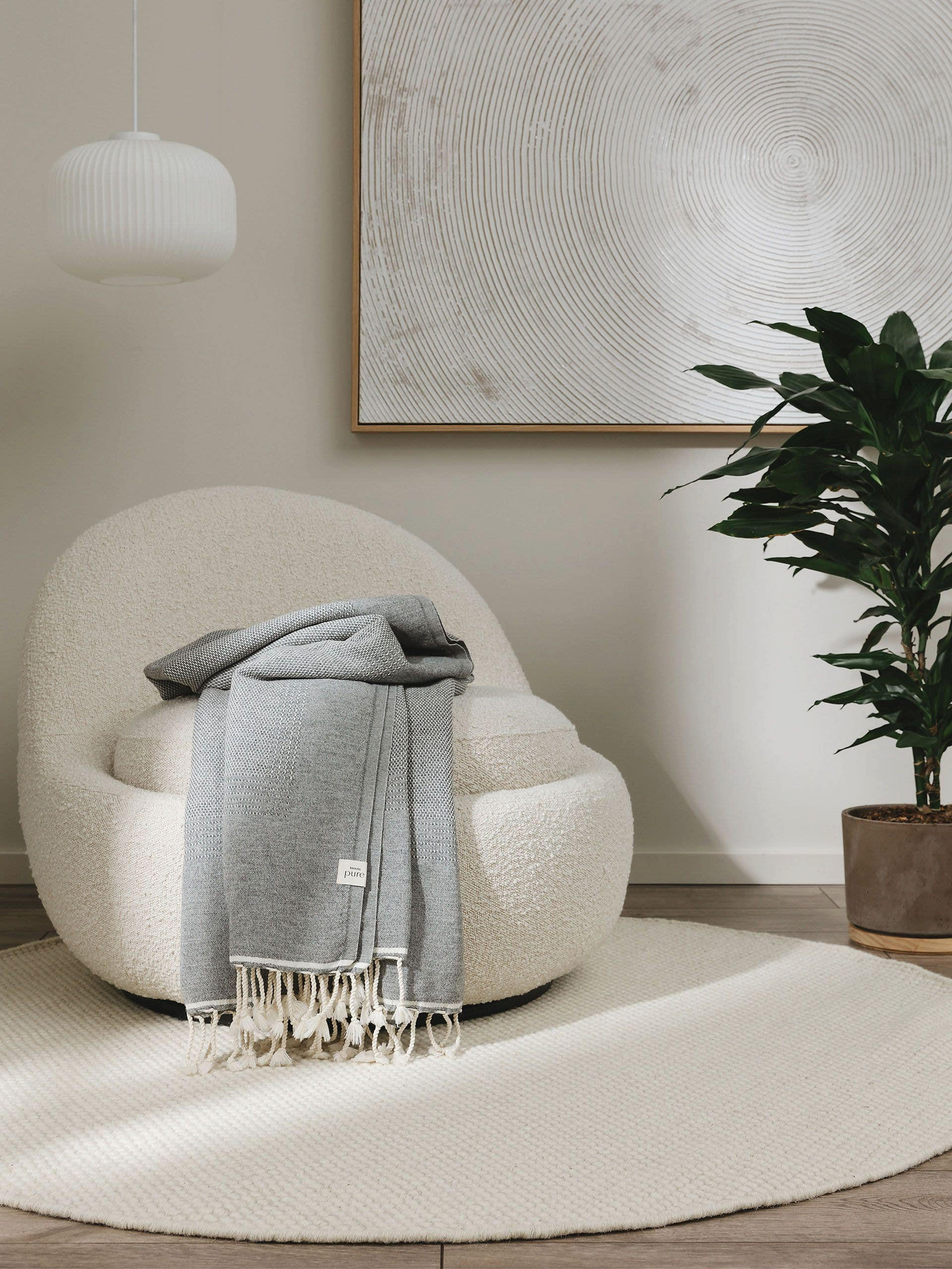 DECKE Olivia Grau 140x200 cm - Grau, Textil (140/200cm) - benuta Pure