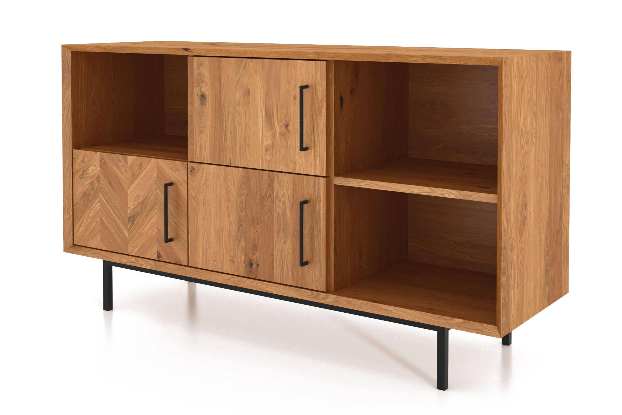 KOMMODE BREIT LEON Wildeiche - Wildeiche, Holz (144/80/45cm) - byoak