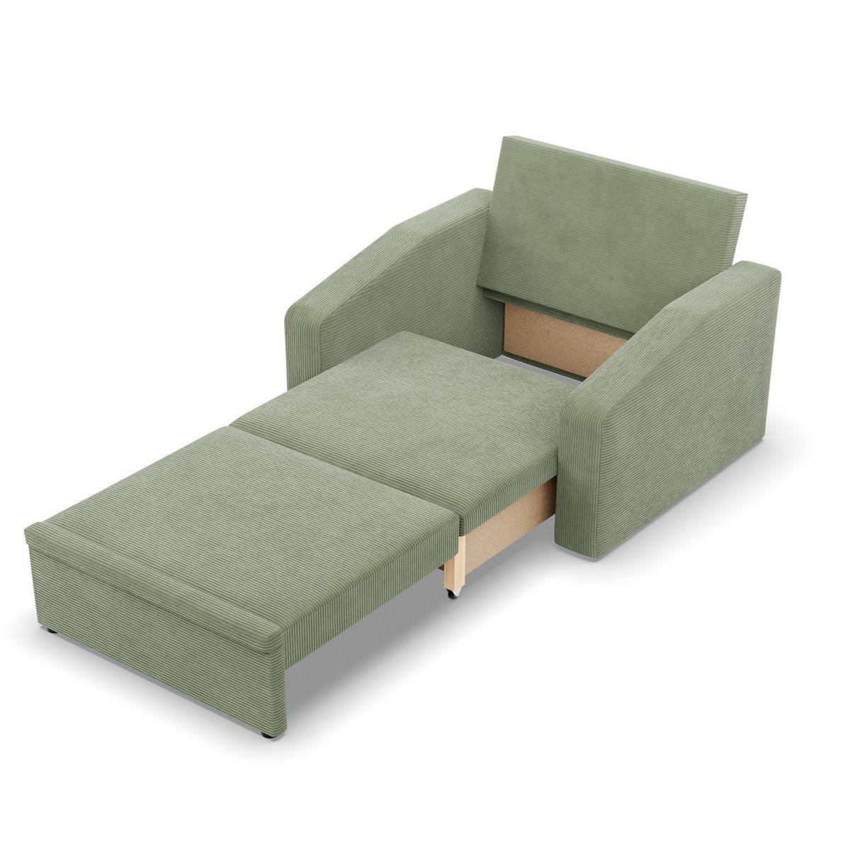 LOUNGESESSEL ORBIT, 90 CM, Cord - Grün - Grün, Textil (118/80/87cm)