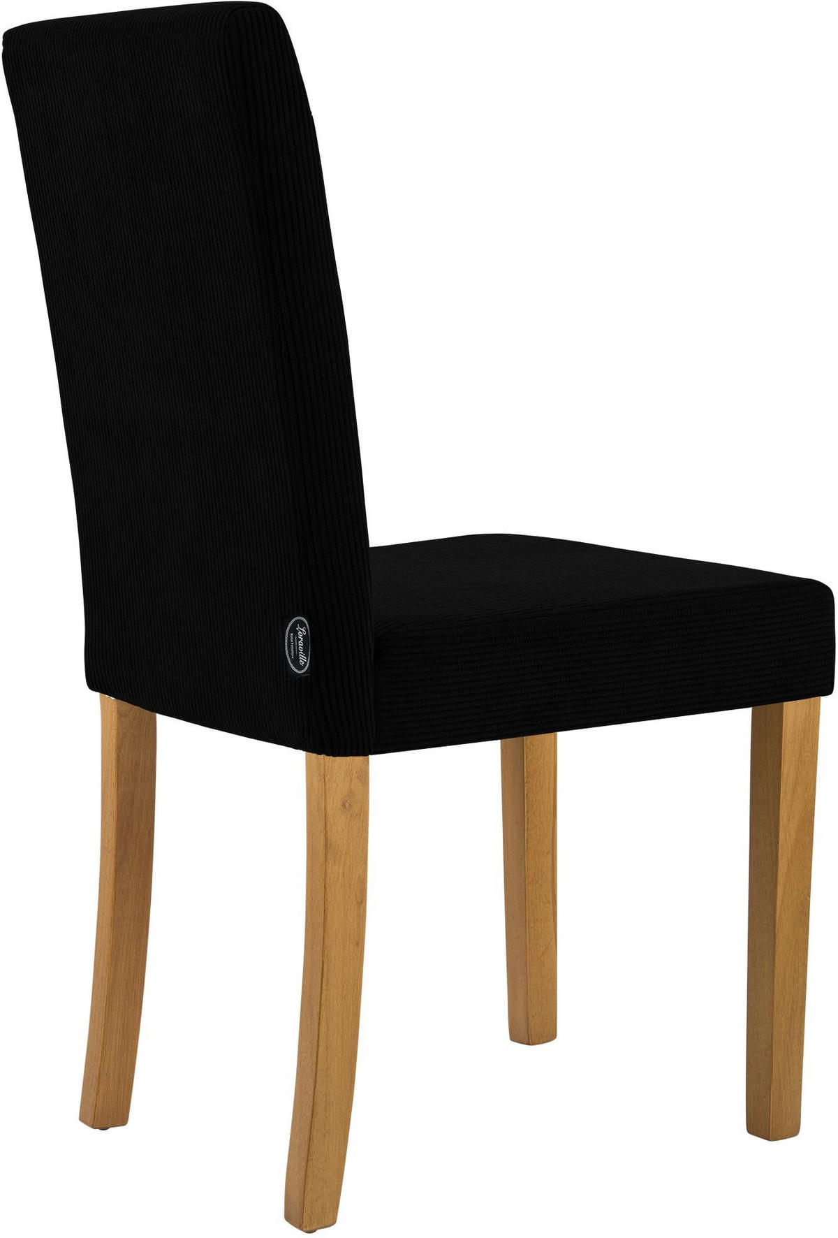 ESSZIMMERSTUHL Cord Schwarz - Schwarz/Naturfarben, Holz/Textil (41/91/47cm) - CLP