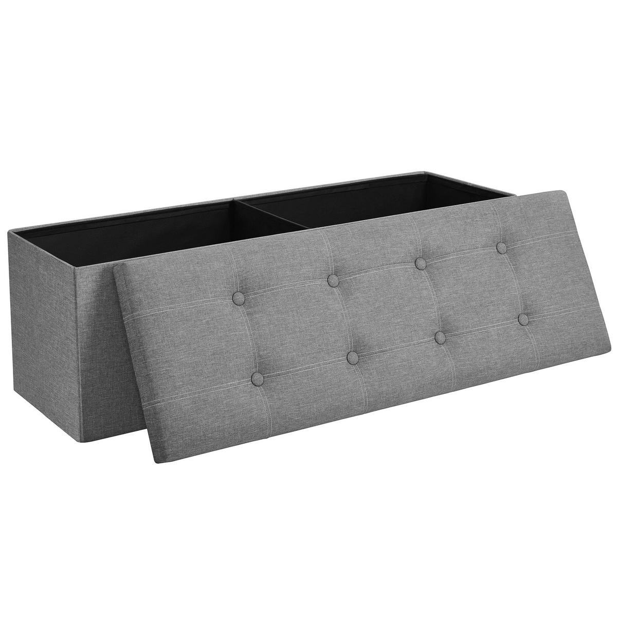 TRUHENBANK Hellgrau 110x38 cm mit Stauraum - Grau, Holzwerkstoff (110/38/38cm)