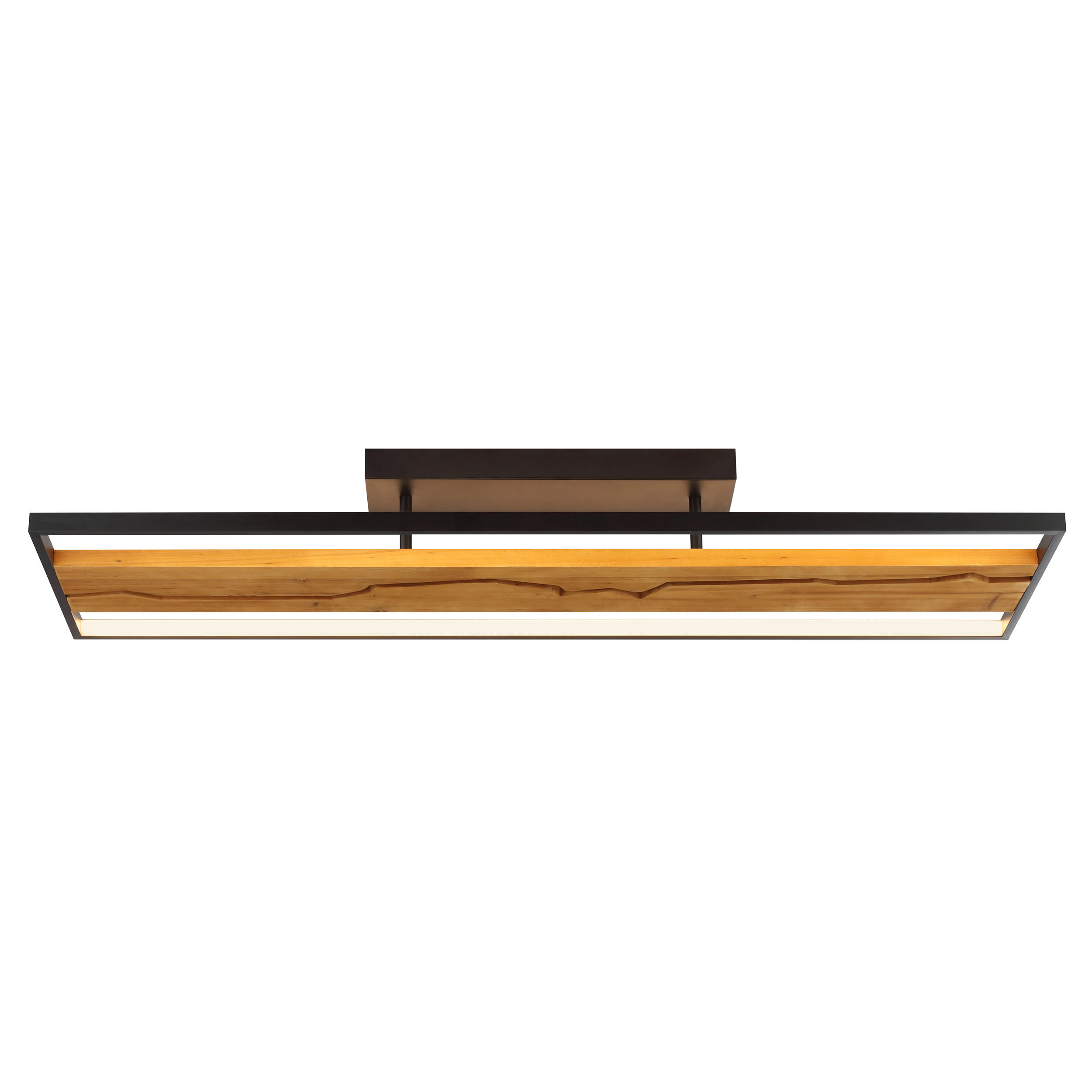 LED DECKENLEUCHTE Thunder Schwarz/Holz 30/100/13,5 cm - Multicolor, Holz (30/100/13.5cm) - Brilliant