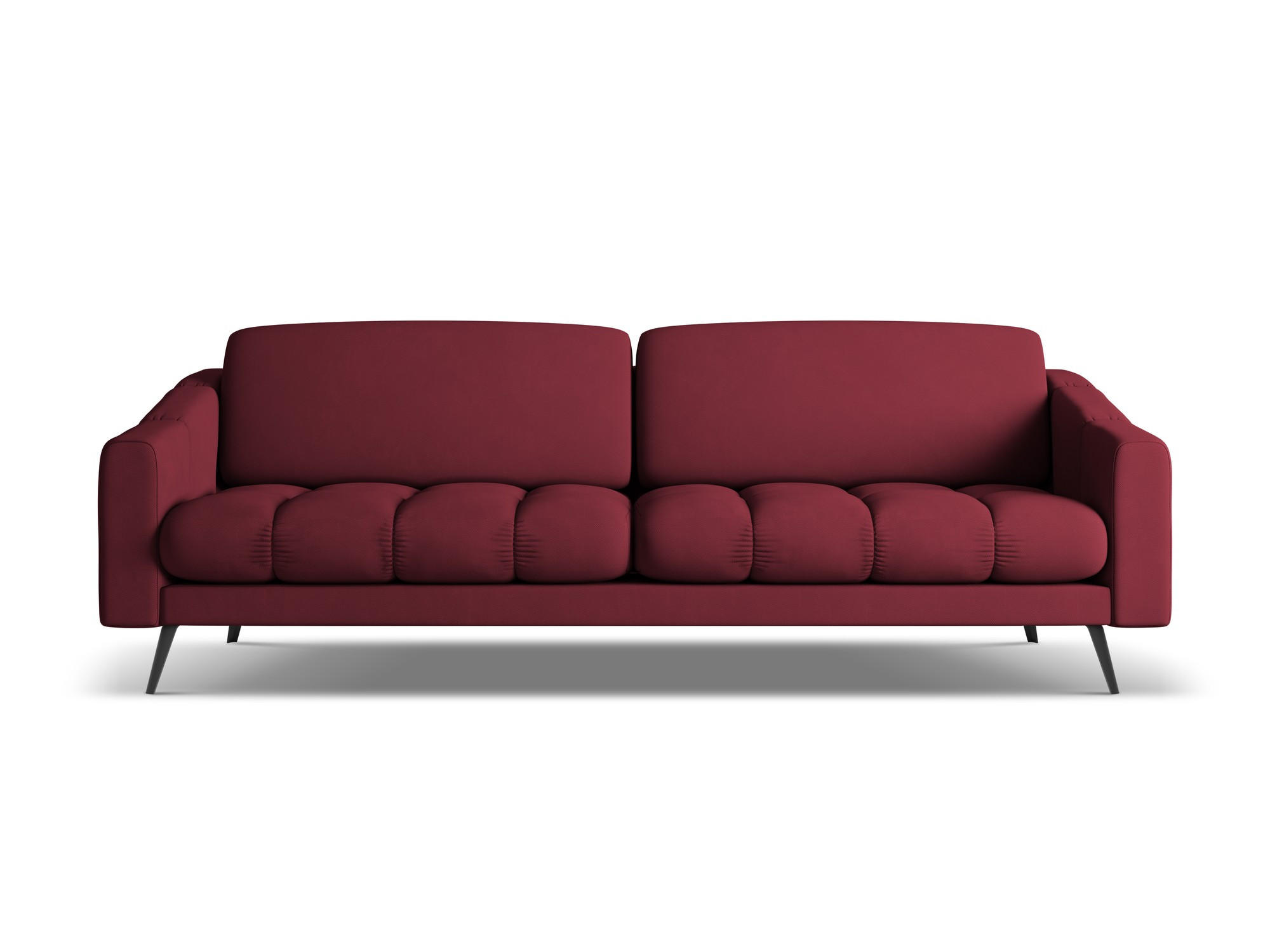 4-SITZER-SOFA Chenille Stoff Rot - Rot/Weinrot, Textil/Metall (238/80/95cm) - Makamii