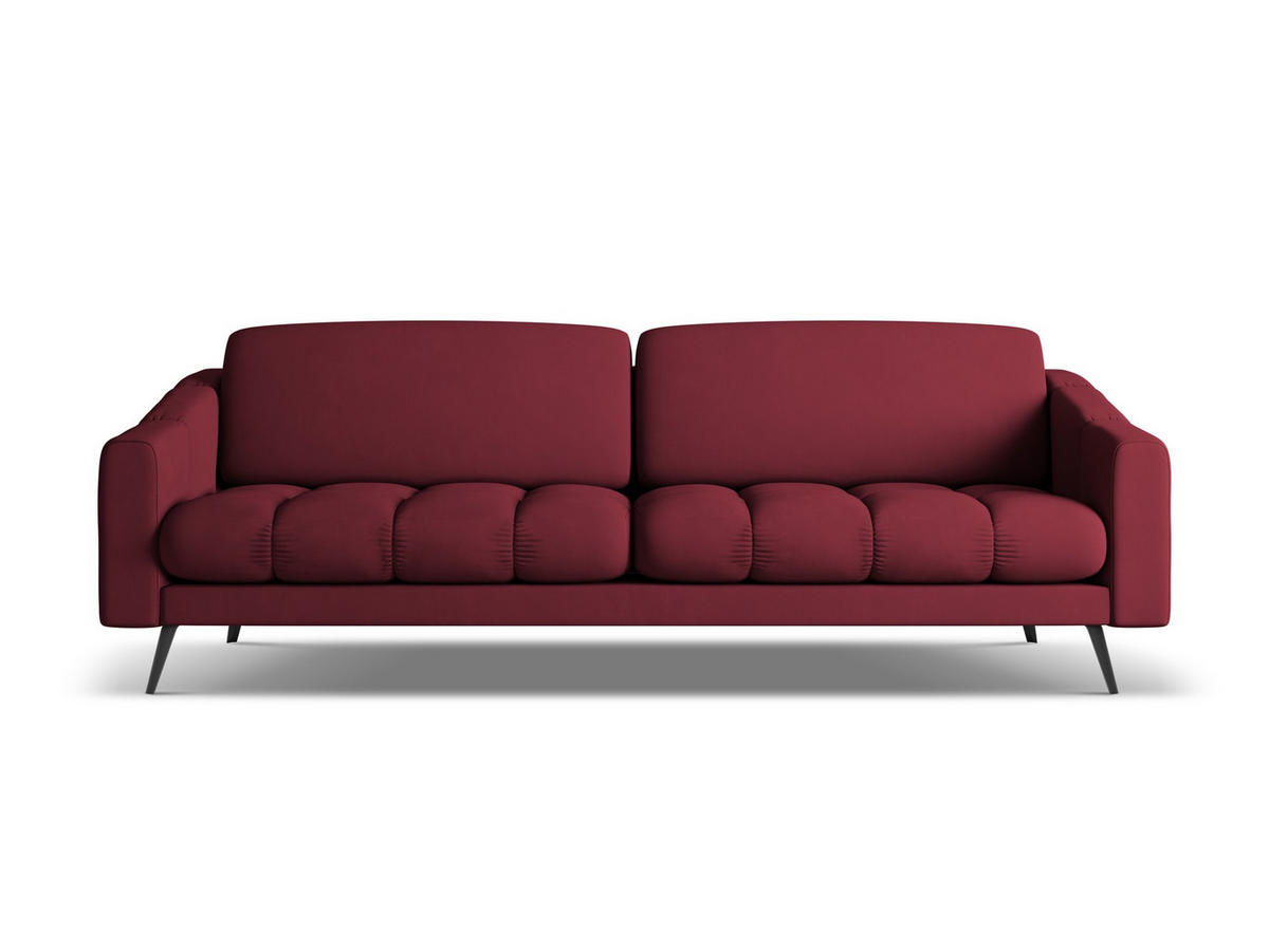 4-SITZER-SOFA Chenille Stoff Rot - Rot/Weinrot, Textil/Metall (238/80/95cm) - Makamii