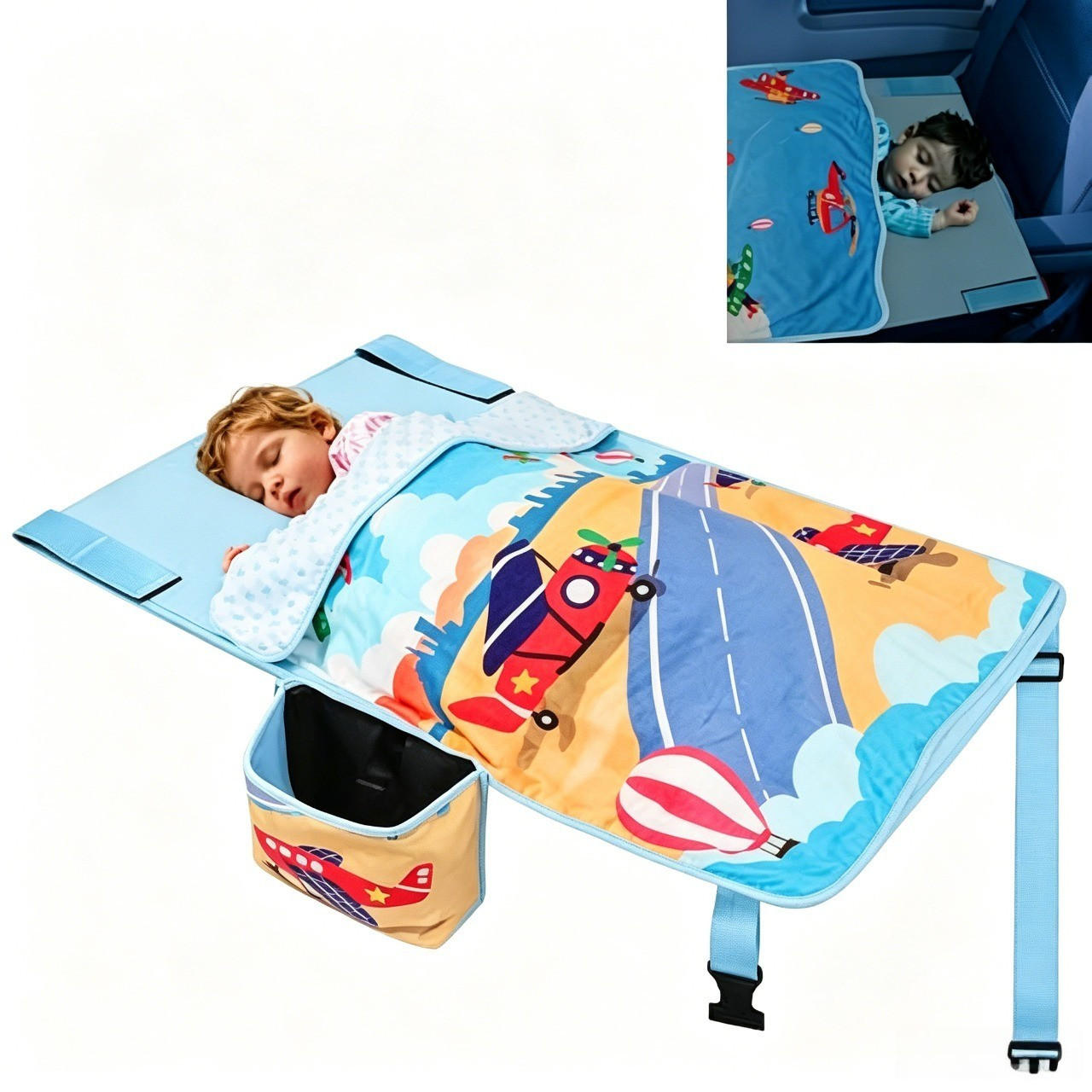 REISEBETT 80/45 cm - Blau, Textil