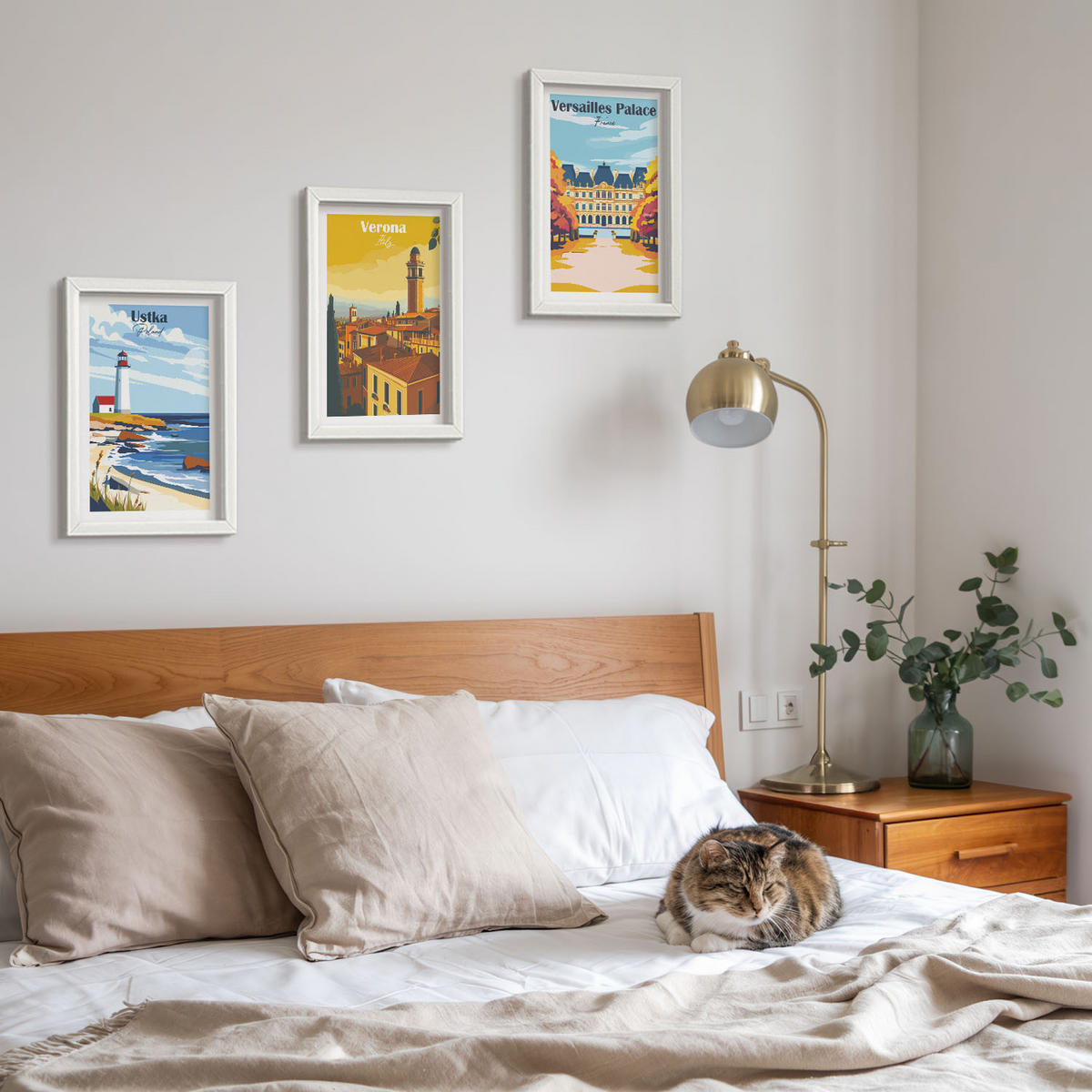 WANDBILDER 3er-Set - 20x30 cm Weißer Rahmen - Ansichten von Orten am Meer und von Städten - Weiß, Kunststoff (20/30cm) - ArtPrintCave