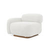 SOFAELEMENT Links Bouclé Stoff Weiß - Weiß/Braun, Holz/Textil (95/73/95cm) - Makamii