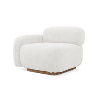 SOFAELEMENT Links Bouclé Stoff Weiß - Weiß/Braun, Holz/Textil (95/73/95cm) - Makamii