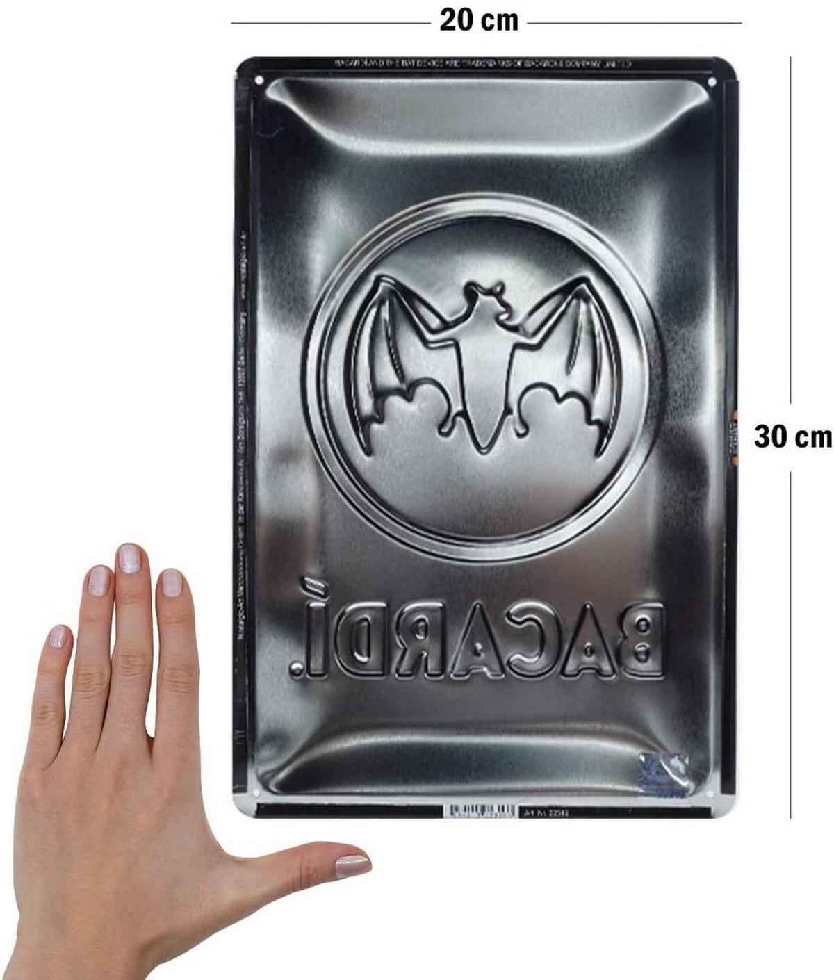 BLECHSCHILD 20/30 cm Bacardi Bacardi Logo Black - Multicolor, Metall (20/30/0.2cm) - Nostalgic-Art