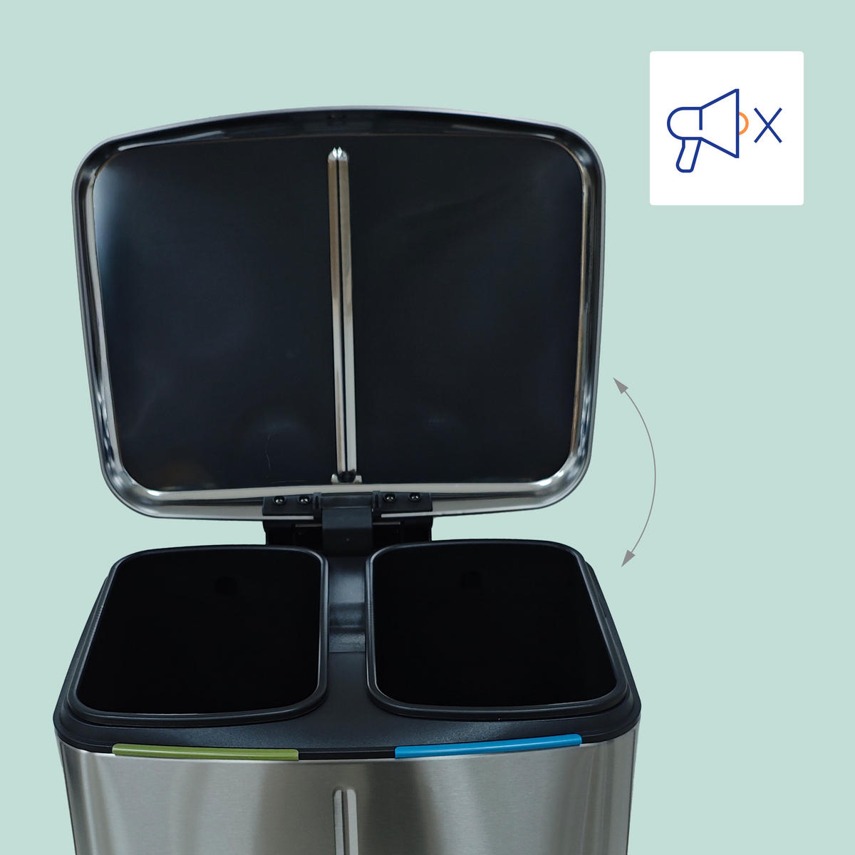 MÜLLEIMER - Silberfarben, Kunststoff/Metall (44.5/60/41cm) - Relaxdays