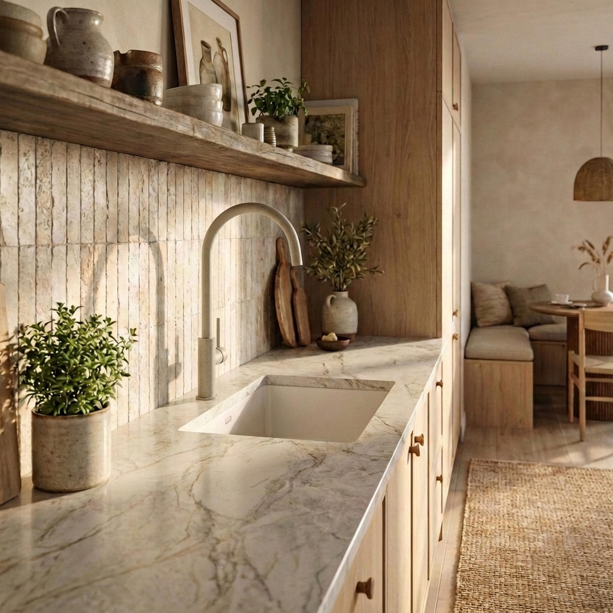 KÜCHENARMATUR Prestige SLIM Beige - Beige, Metall (23/42/23cm) - Granitan