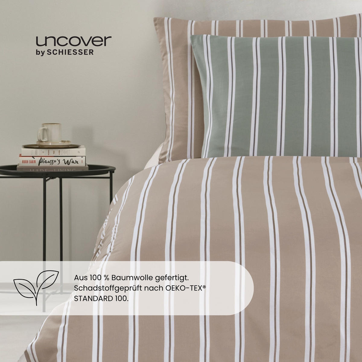 BETTWÄSCHESET Colorado - Renforcé - 2-teilig - 135x200cm - Taupe - Taupe, Textil (135/200cm) - Uncover by Schiesser