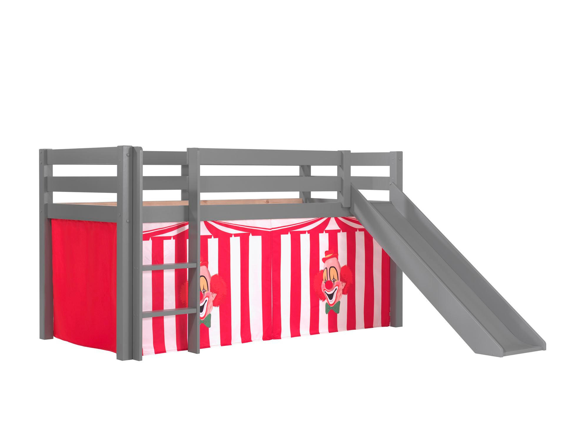 58aufmkessel Hochbett Grau, Rot 90x200 cm