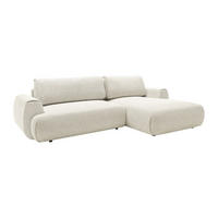 ECKSOFA mit Schlaffunktion - Ecke rechts - melierter Stoff - Beige - MONELIA - Beige, Textil (167/270cm) - Vente-Unique