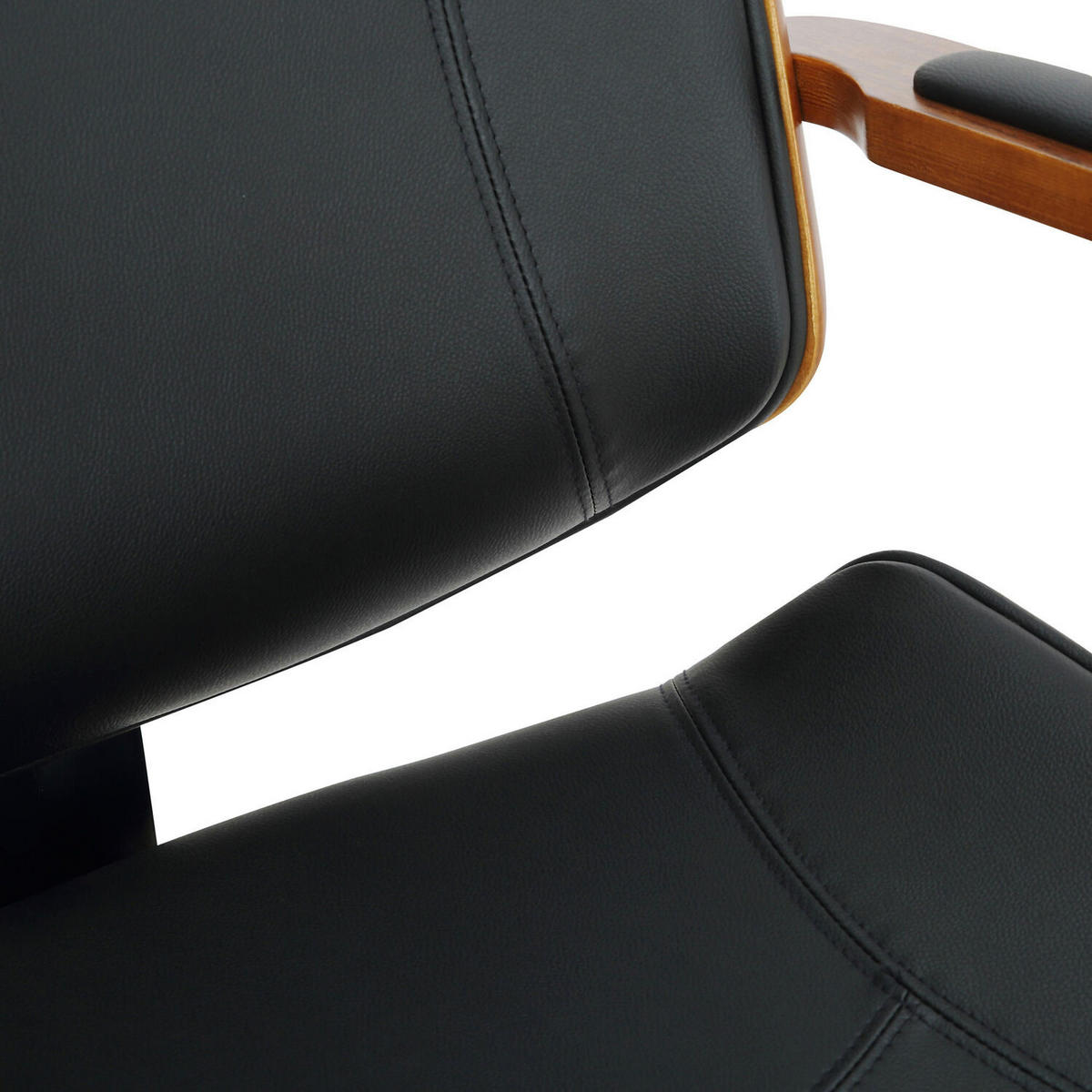 BÜROSTUHL Daytona, Walnuss/Schwarz - Schwarz, Textil/Metall (70/125/70cm) - TPFLiving