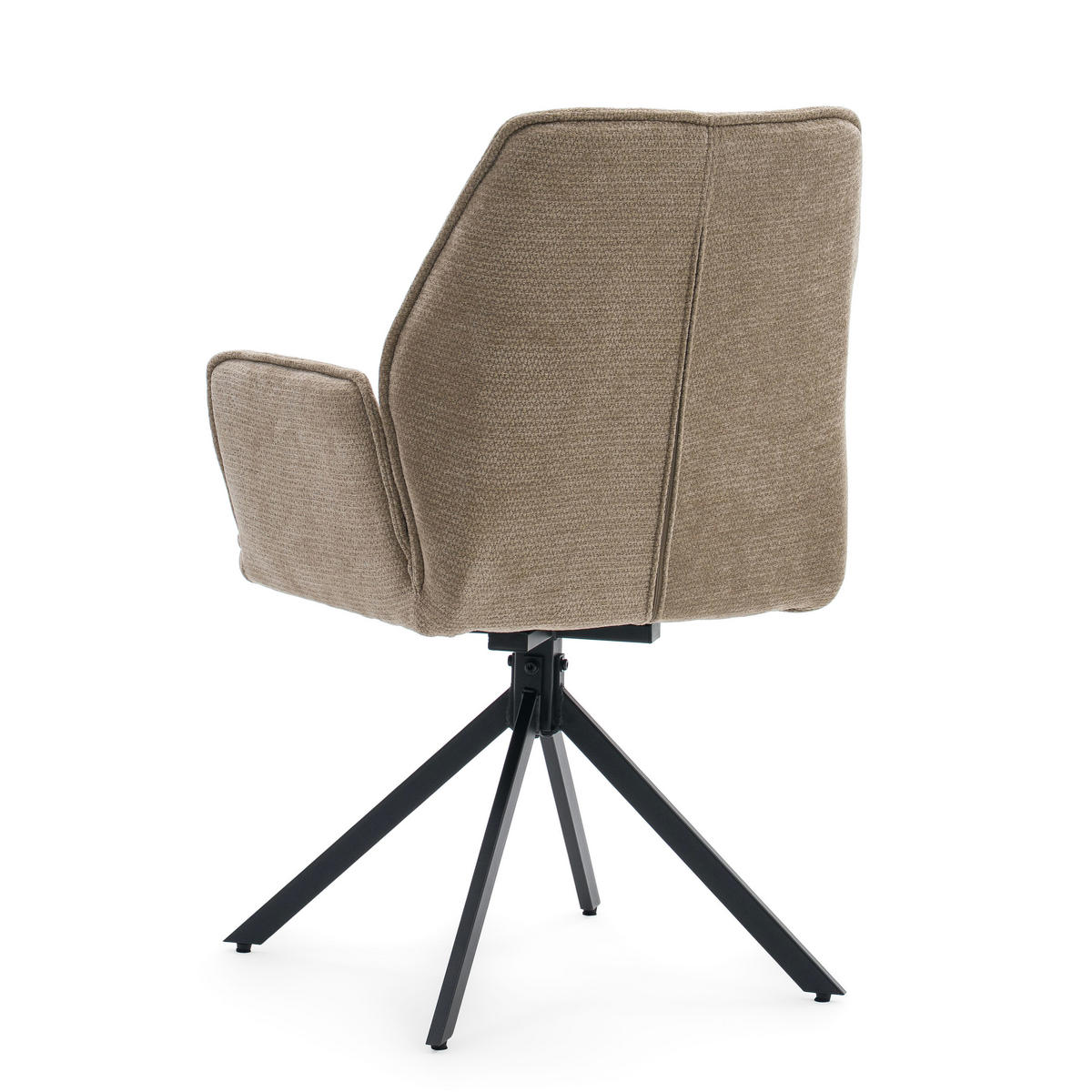 STUHL MERANO drehbar gepolsterter mit Steppung - beige - Chenille - Beige/Schwarz, Textil/Metall (58/90/61cm) - NEW HOME