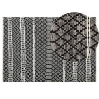 TEPPICH geflochten Fehimli 200/140 cm - Schwarz, Fell (140/200cm) - Beliani