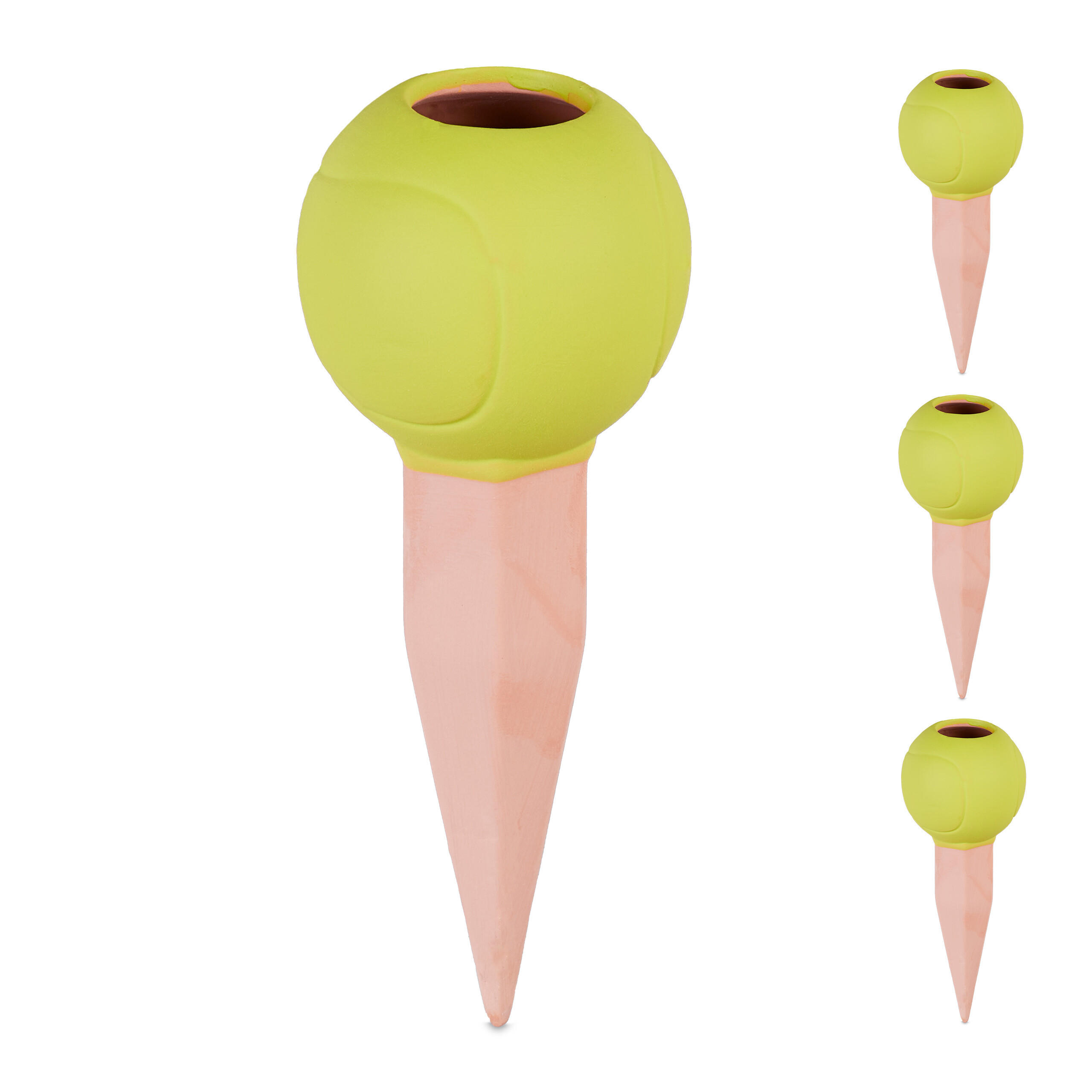 4xTENNISBALL-TONKEGEL - Multicolor, Keramik (7/17.5/7cm) - Relaxdays