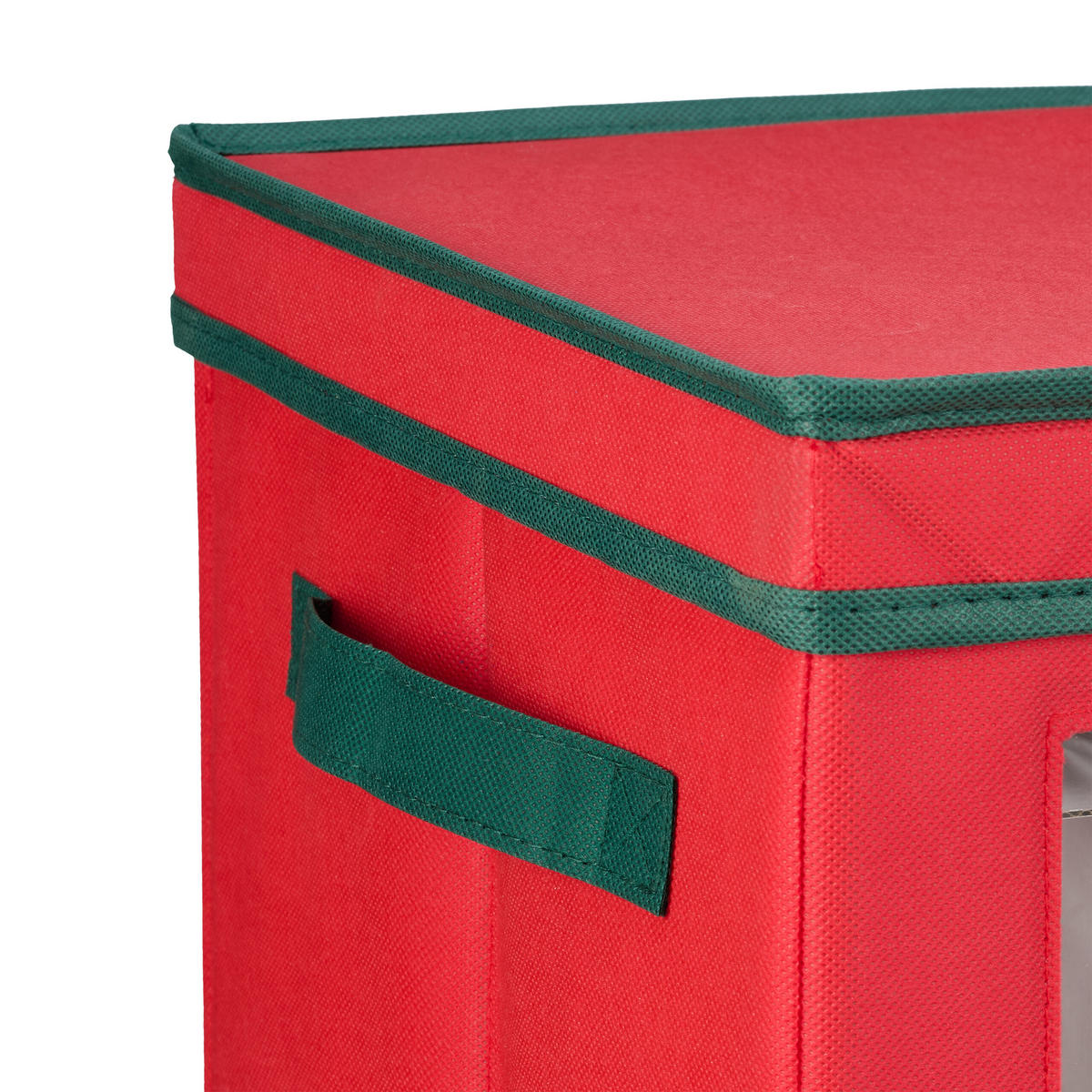 2XWEIHNACHTSKUGEL-AUFBEWAHRUNGSBOX - Rot, Papier/Kunststoff (32/33/32cm) - Relaxdays