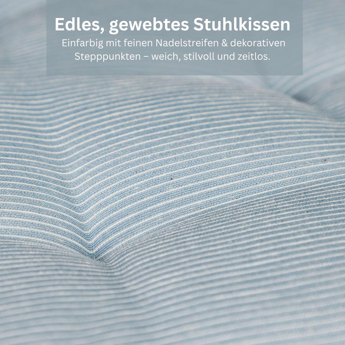 SITZKISSEN 4er Set Needlestripe hellblau - 40x40 cm - Hellblau, Textil (40/40/3cm) - Esprit