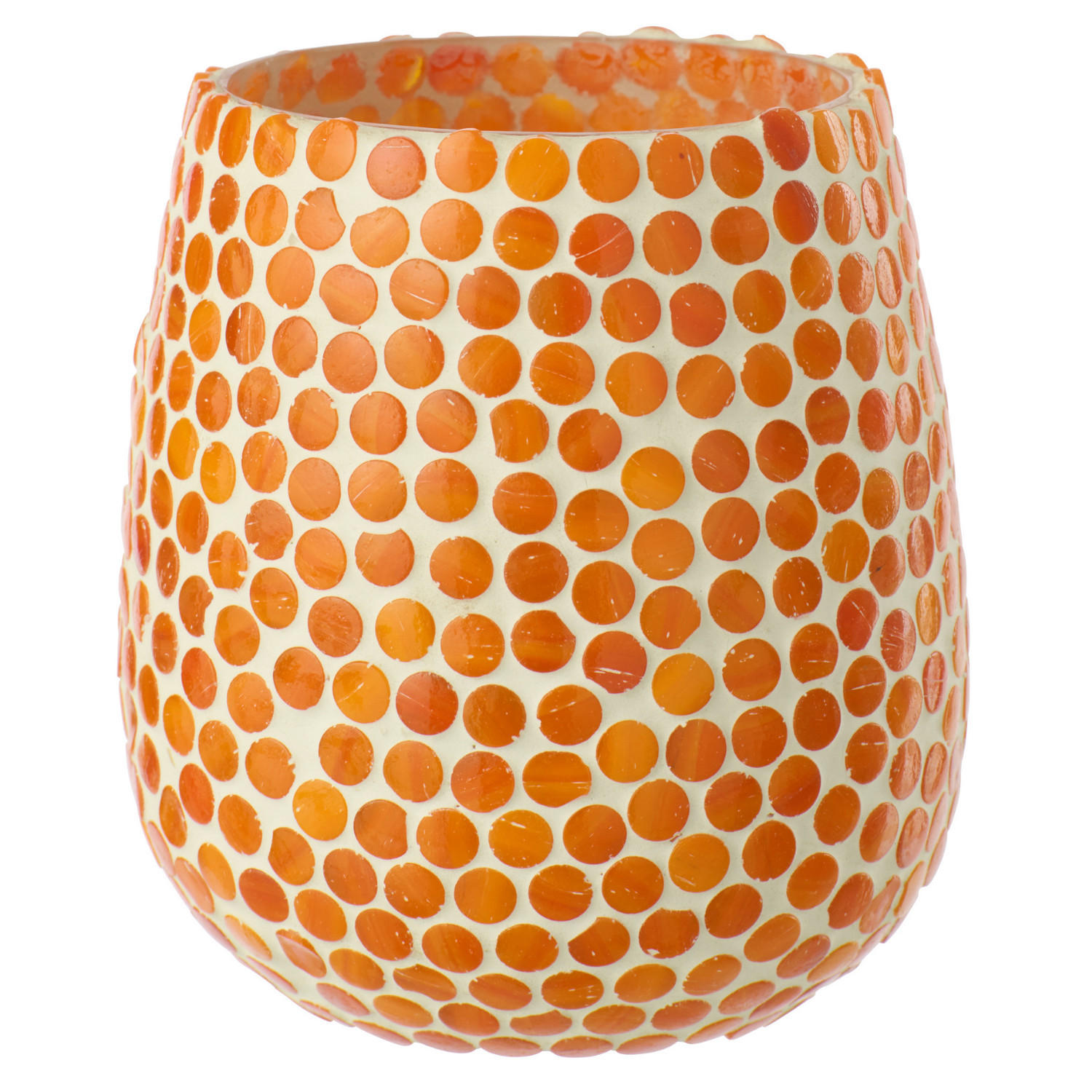 KERZENSTÄNDER MOSAIK Orange - Orange, Glas (11/12cm) - J-Line