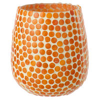 KERZENSTÄNDER MOSAIK Orange - Orange, Glas (11/12cm) - J-Line