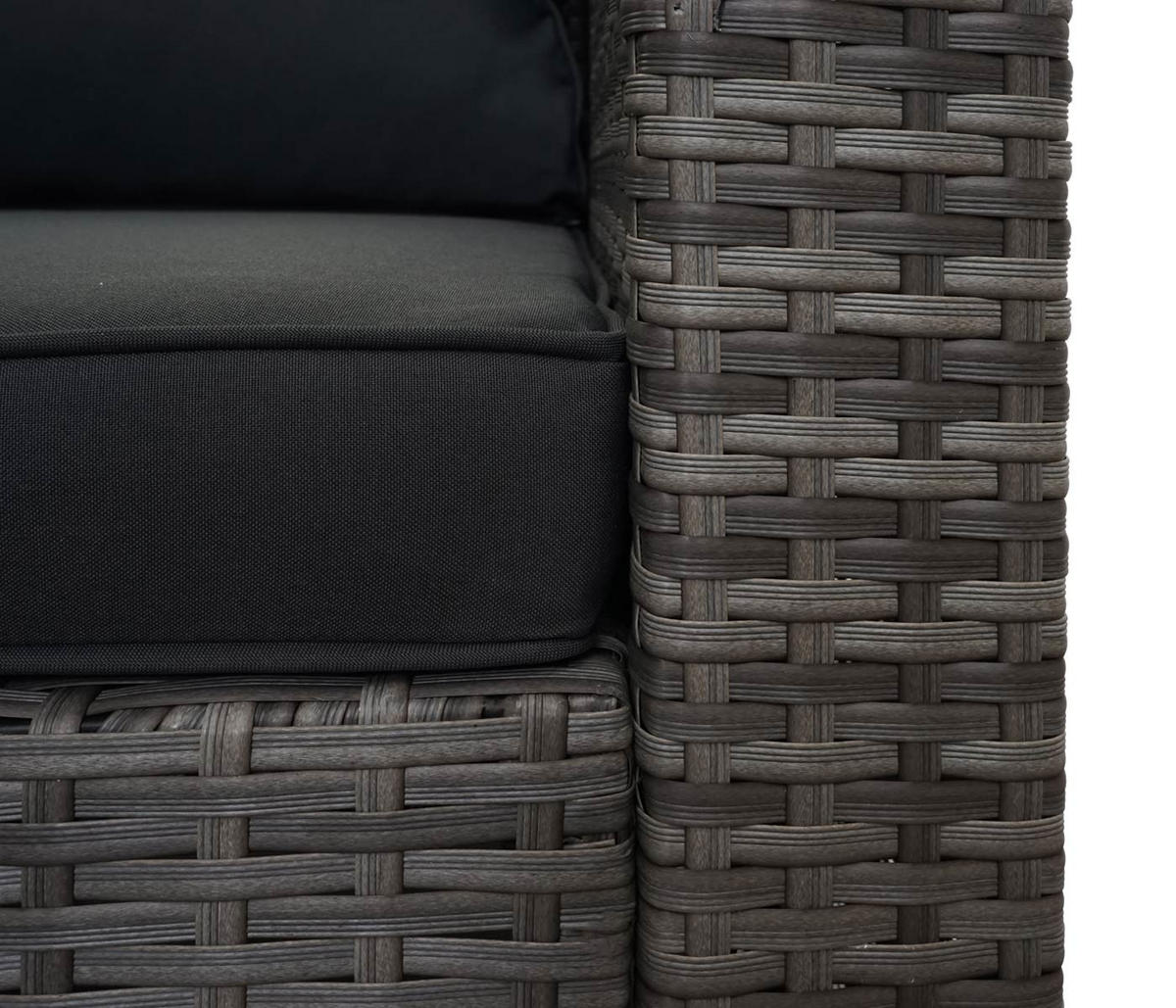 POLY-RATTAN GARNITUR Grau, Grau, Orange - Orange/Grau, Kunststoff - MCW