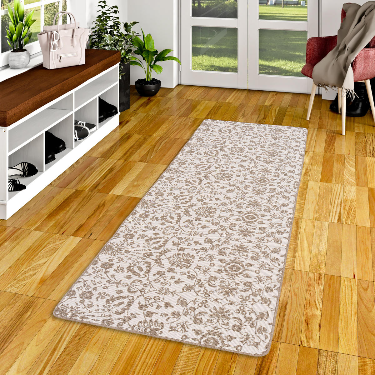 IN- UND OUTDOOR TEPPICH LÄUFER BEIDSEITIG NEWPORT - Beige, Textil (80/240cm) - Snapstyle