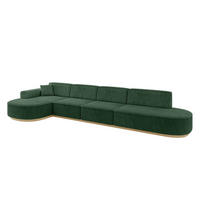 ECKSOFA Ottomane Links MARI-L3-v2 - 413x171x83 cm Grün Cord - Grün, Holzwerkstoff/Textil (413/171cm) - ALTDECOR