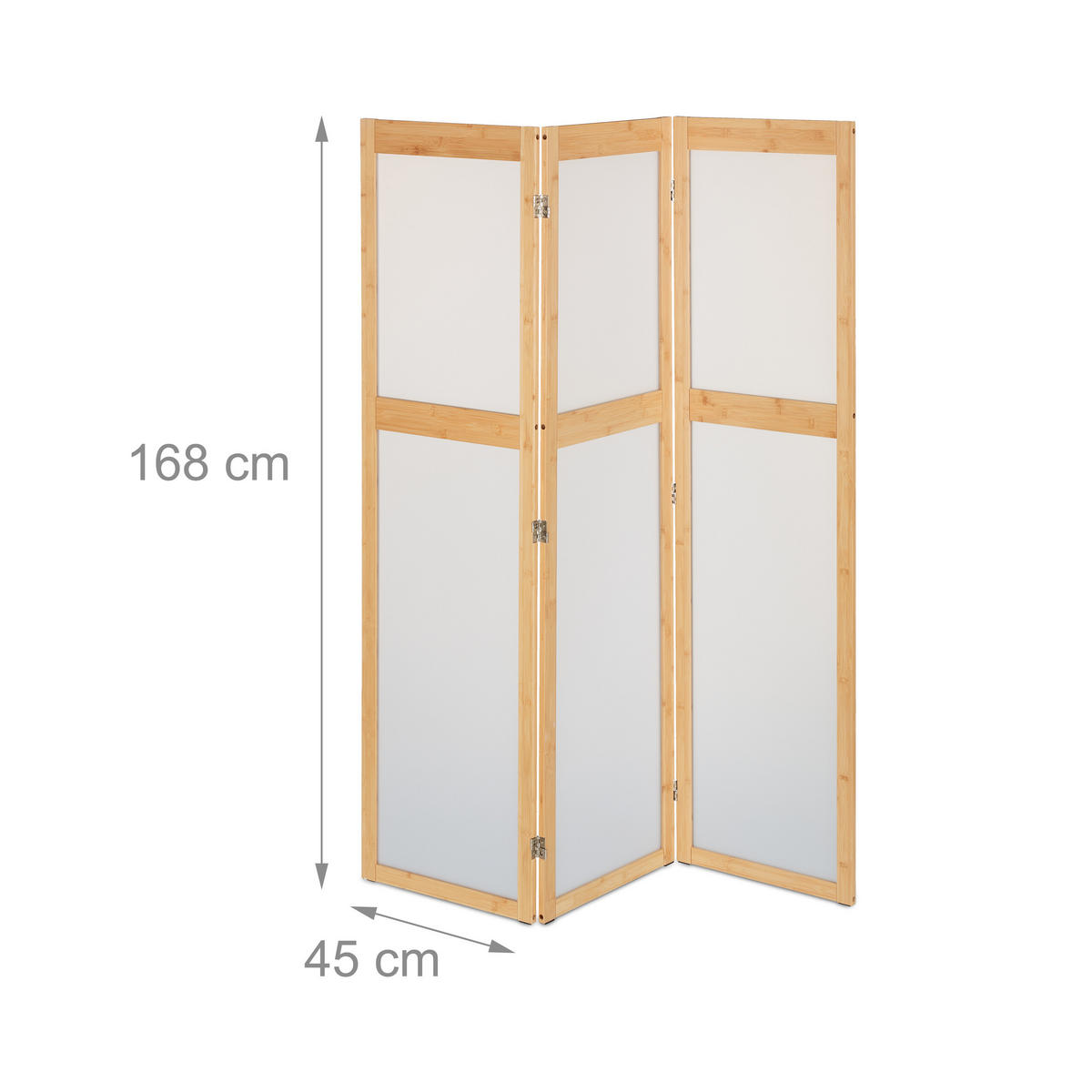 PARAVENT - Hellbraun, Holz/Kunststoff (135.5/168/1.5cm) - Relaxdays