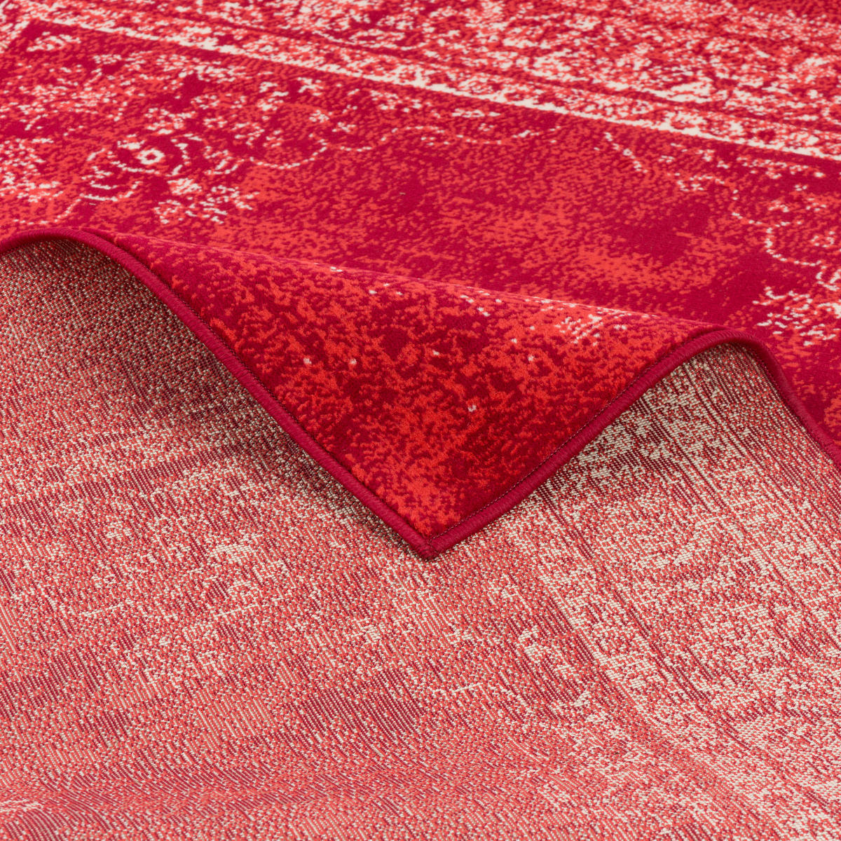 DESIGNER KURZFLOR TEPPICH MODERNE MUSTER - Rot, Textil (80/150cm) - Pergamon